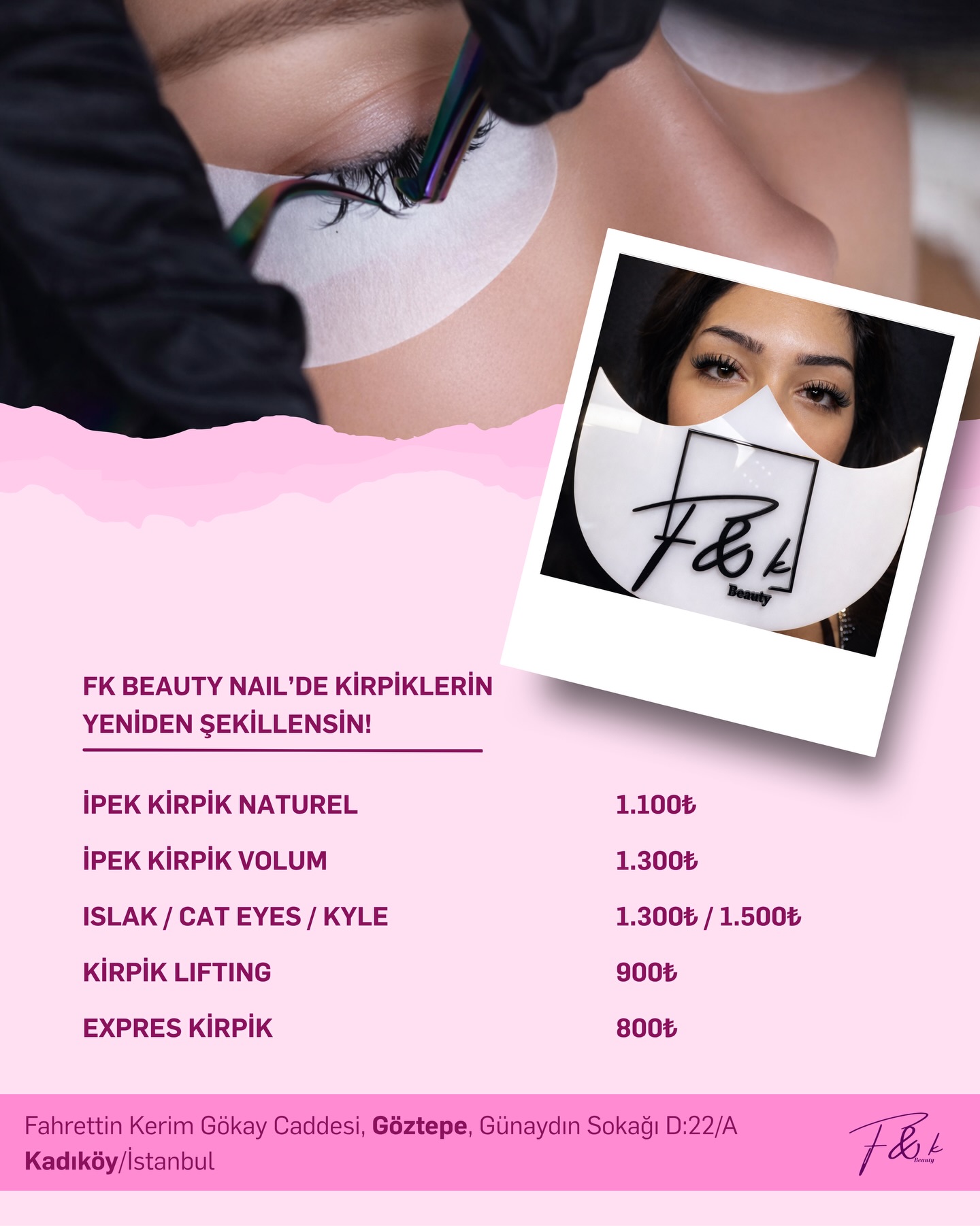 F&K Beautynail Facebook ad: Fk Beauty’de bakışlarına netlik kat!