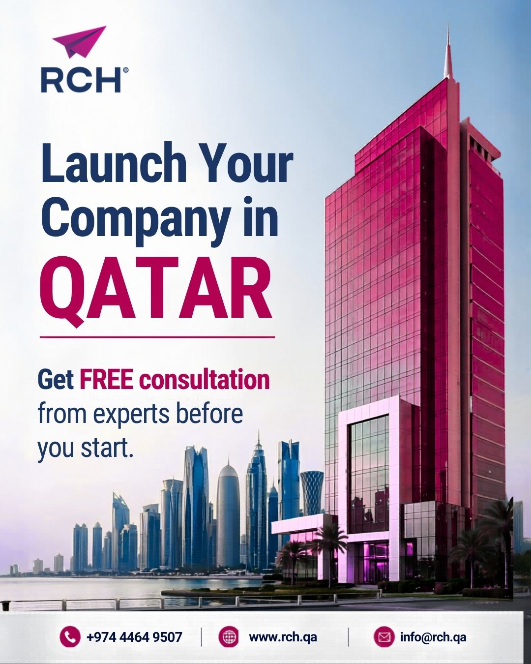 RCH - PRO Services & Company Formation Facebook ad: Start a Company in Qatar