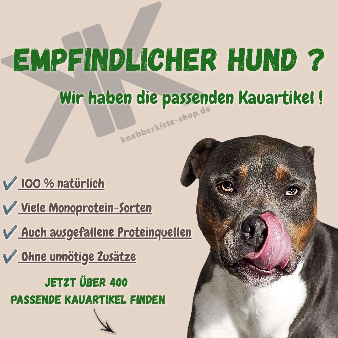 Knabberkiste Facebook ad: Kauartikel aus Deutschland