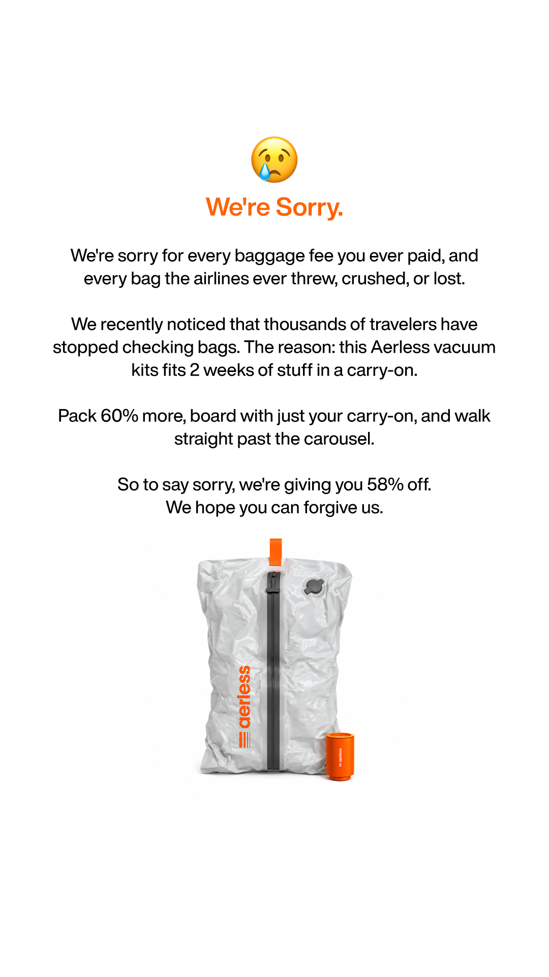 Aerless Facebook ad