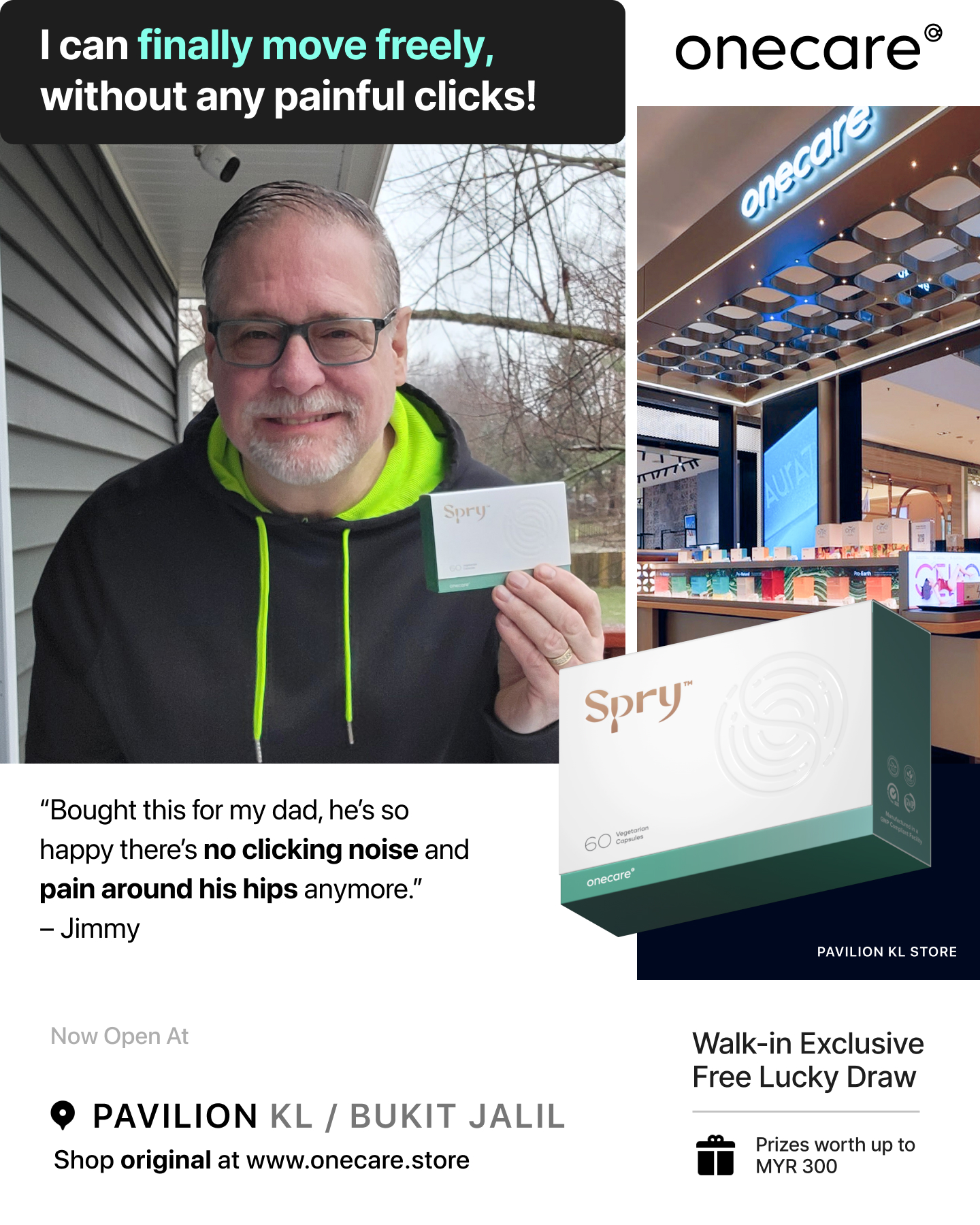 Spry Facebook ad: Spry | Onecare