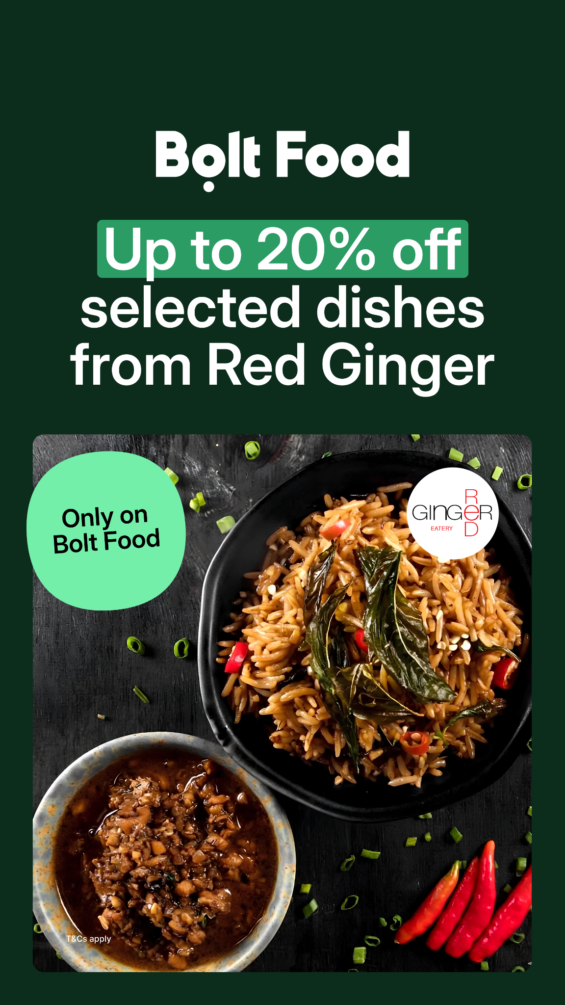 Bolt Food Facebook ad: Up to 20% off your order