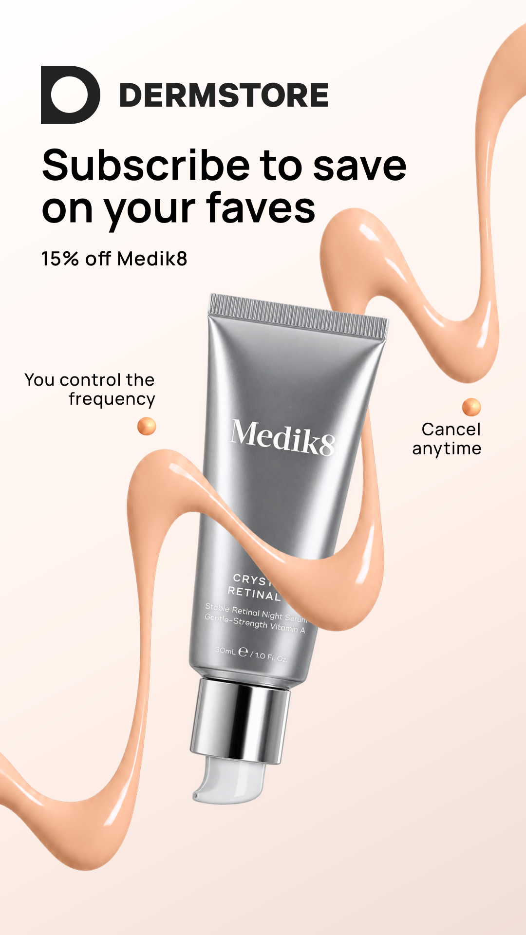 Dermstore Facebook ad: Never Run Out Again