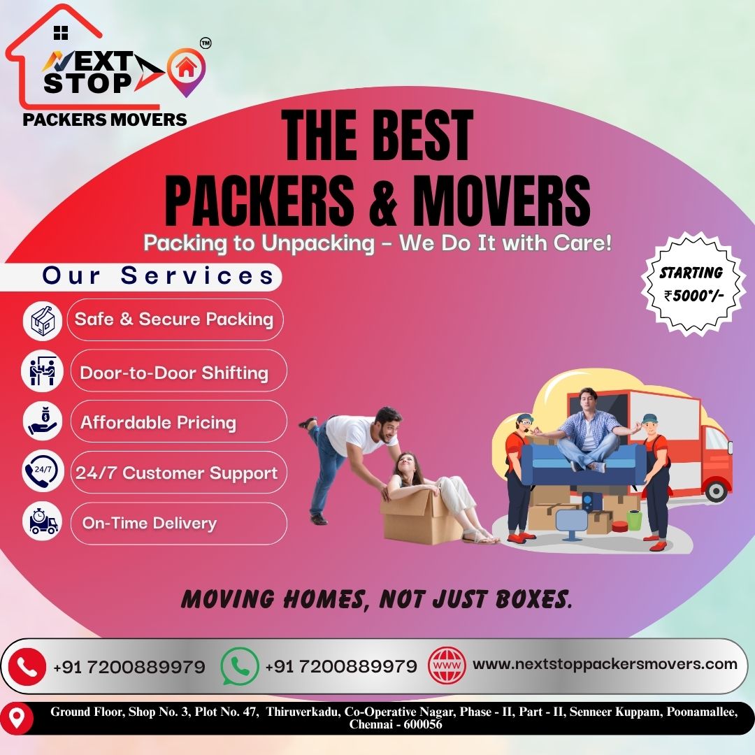 Next Stop Packers Movers Facebook ad: Starting @ ₹5000*/-