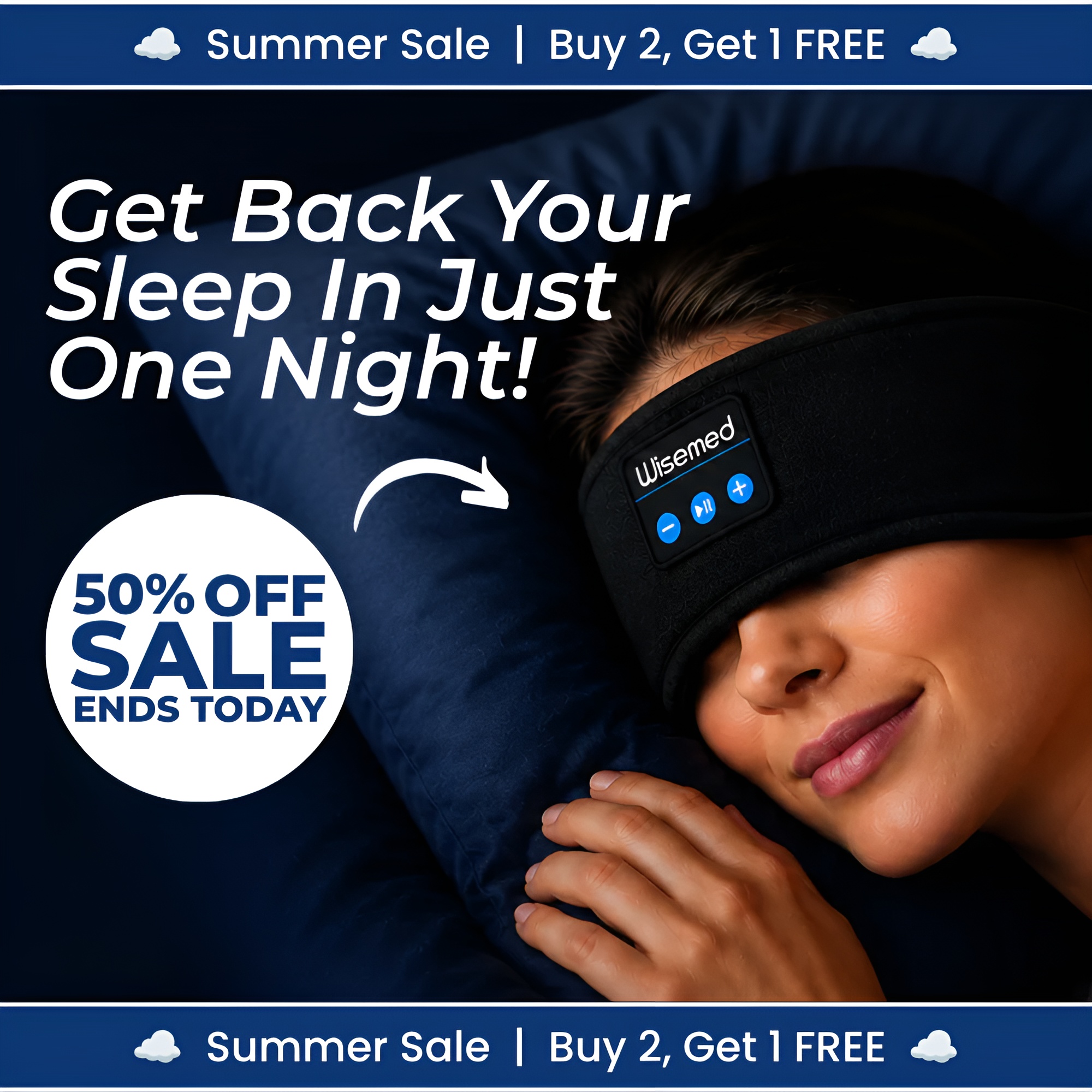 Wisemed Facebook ad: Stop Struggling With Sleepless Nights!
