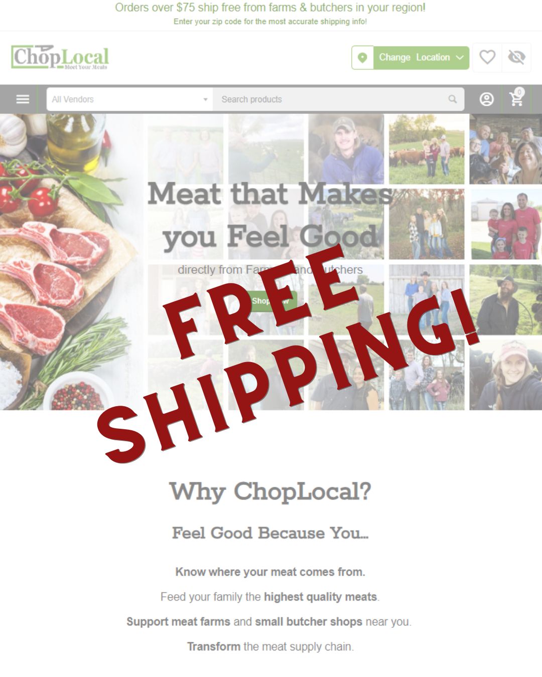 ChopLocal Meat Marketplace Facebook ad