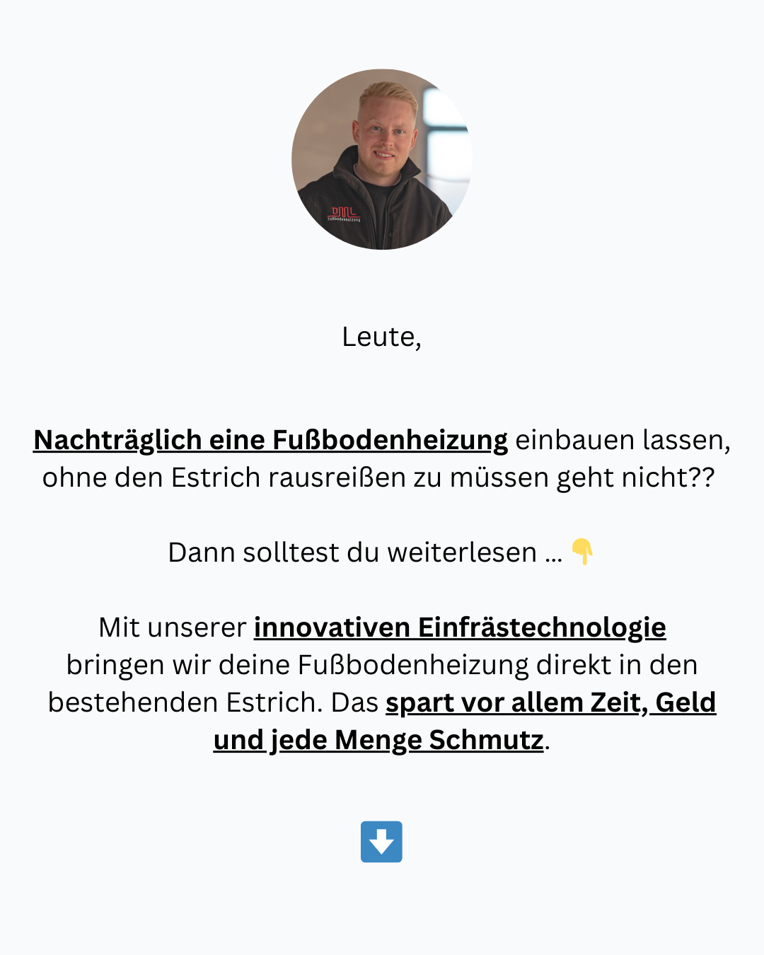 DML Fußbodenheizung - Nachträglich fräsen Facebook ad