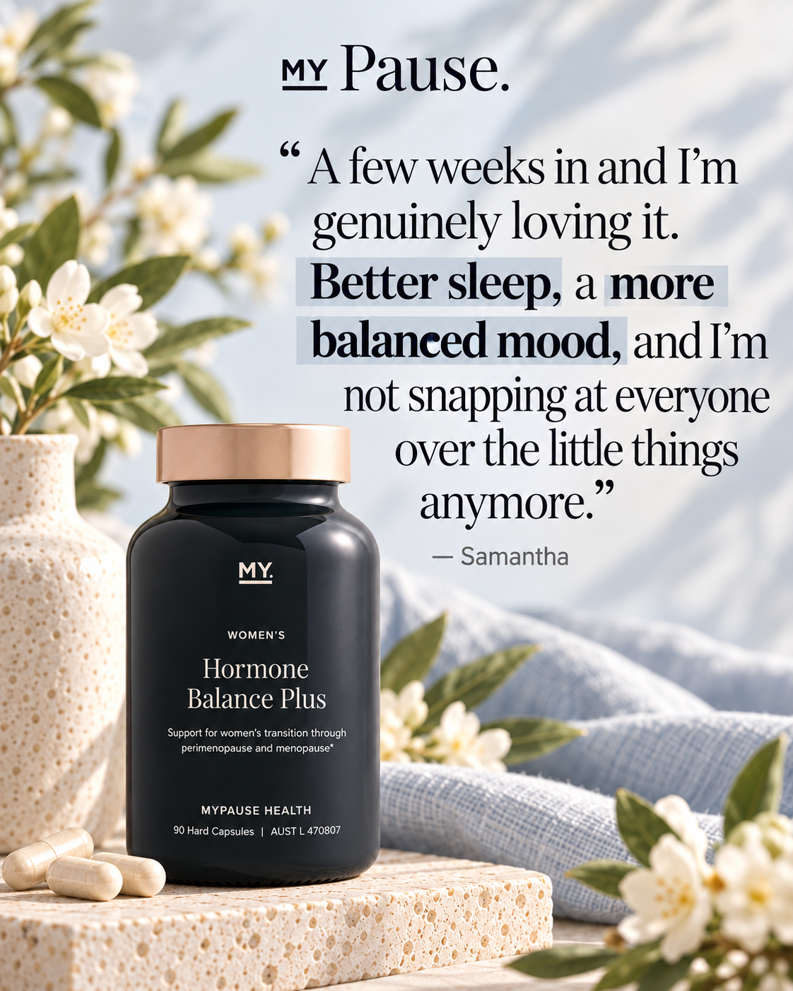 MyPause Health Facebook ad: Support for Sleep and Mood Changes