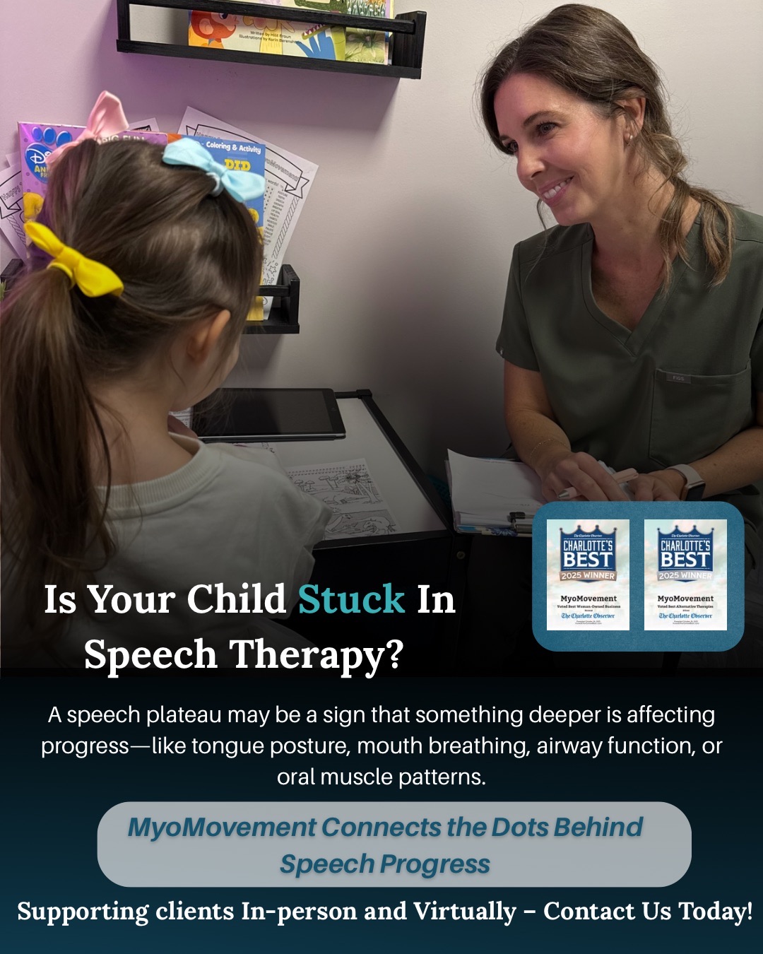 MyoMovement Facebook ad: Speech plateaus? Mouth breathing?