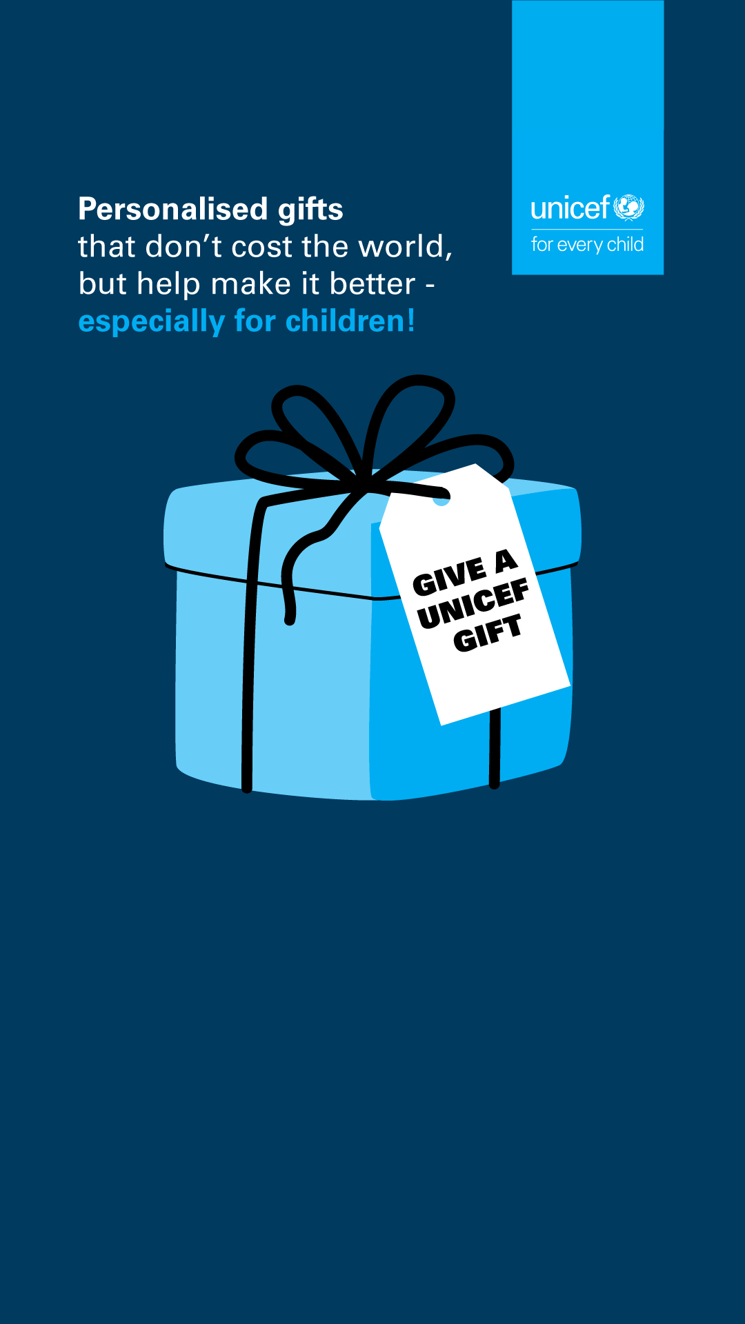 UNICEF UK Facebook ad