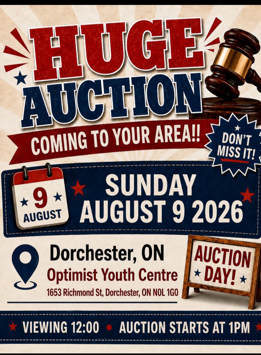 Prime Time Auction Facebook ad: **AUCTION***AUCTION***AUCTION***AUCTION**