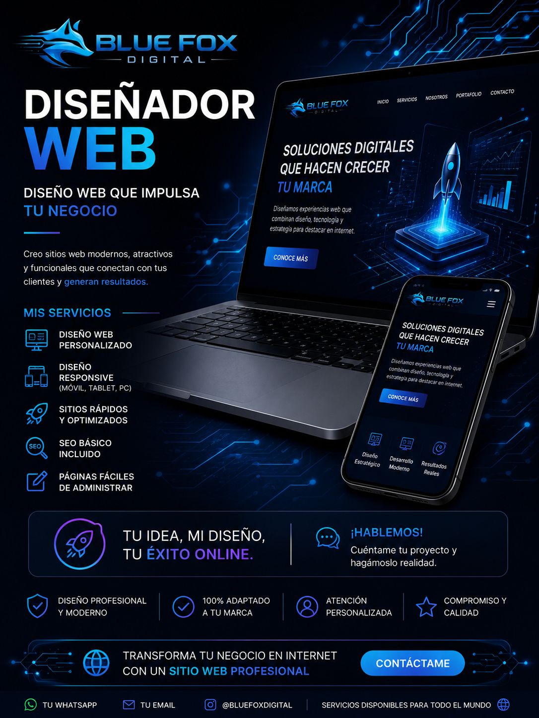 Blue Fox Digital Facebook ad: ¿Tu negocio necesita una presencia profesional en Internet?