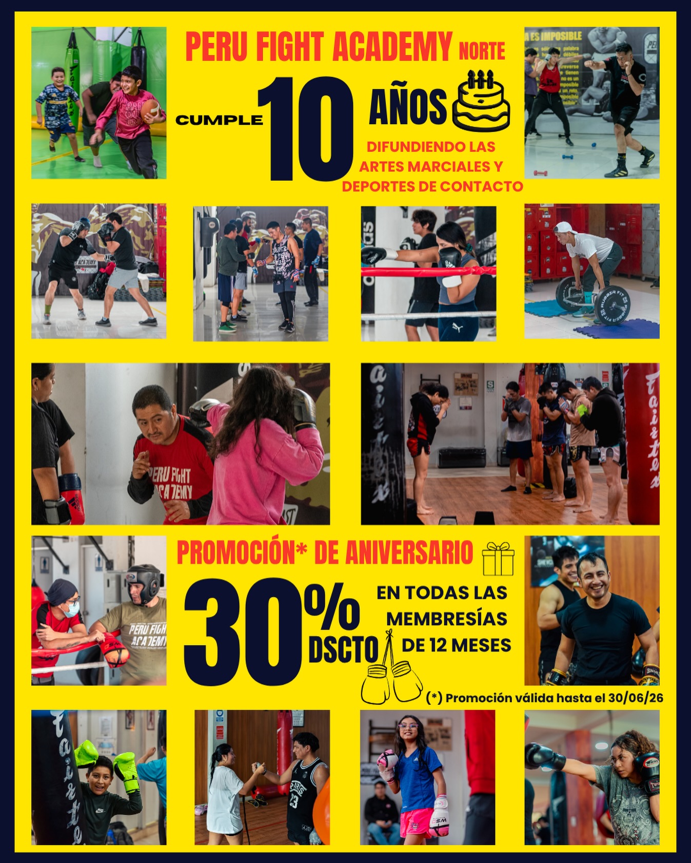 Peru Fight Academy Norte: Boxeo - Muay Thai - MMA Facebook ad: Aprovecha nuestra promoción por nuestro Décimo Aniversario…