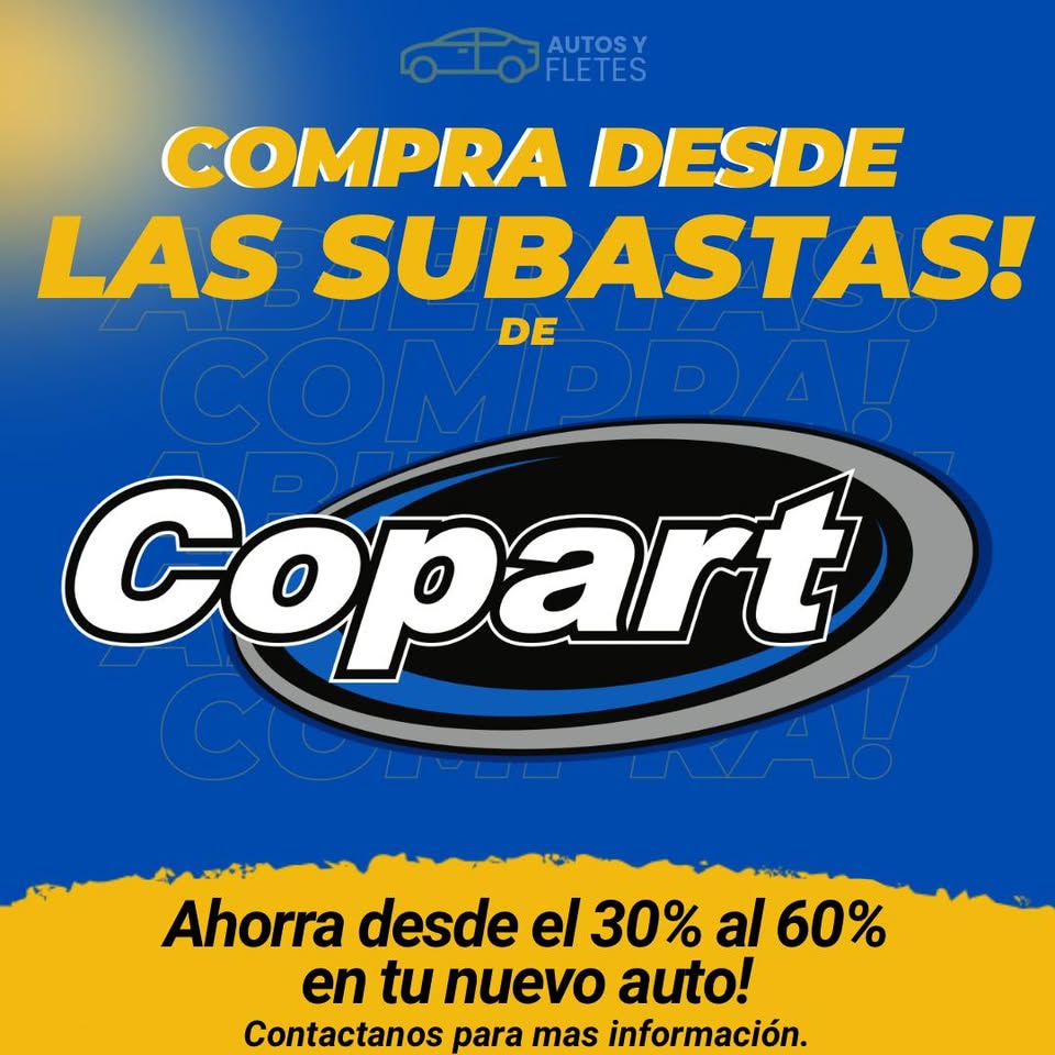 Autos y Fletes Copart Facebook ad: COMPRA DIRECTO DE SUBASTA