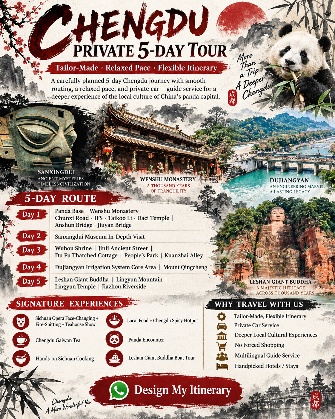 Panda Guide Private Tours Facebook ad: Build Your 5-Day Chengdu Journey