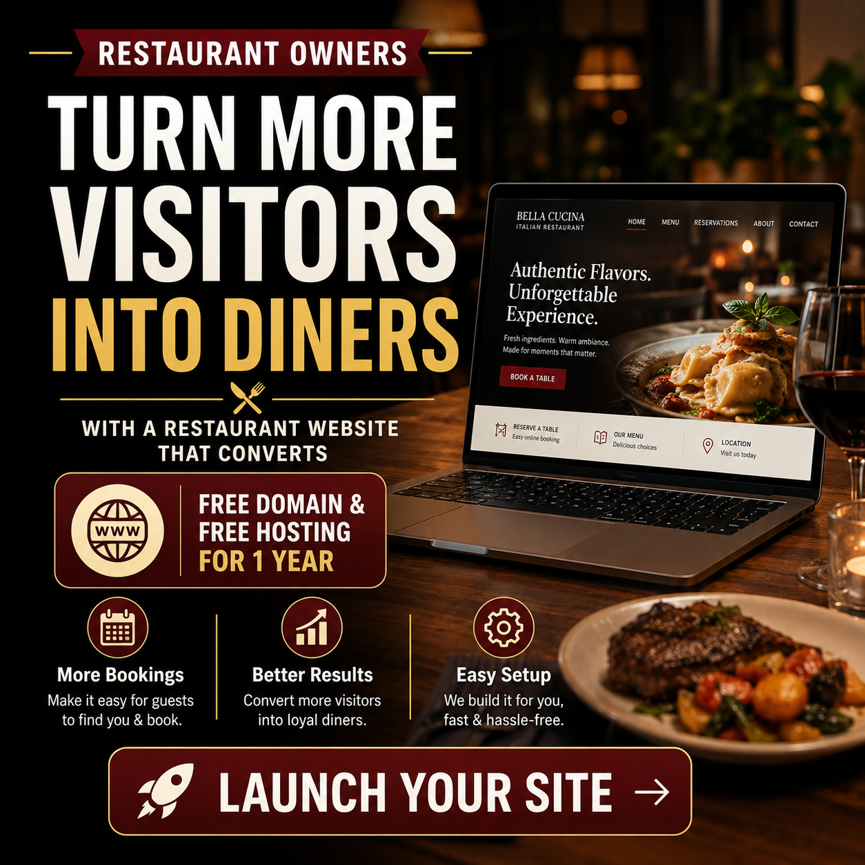 Reputation Guardians - Web Design & Digital Marketing Facebook ad: More Orders. More Reservations. More Growth.