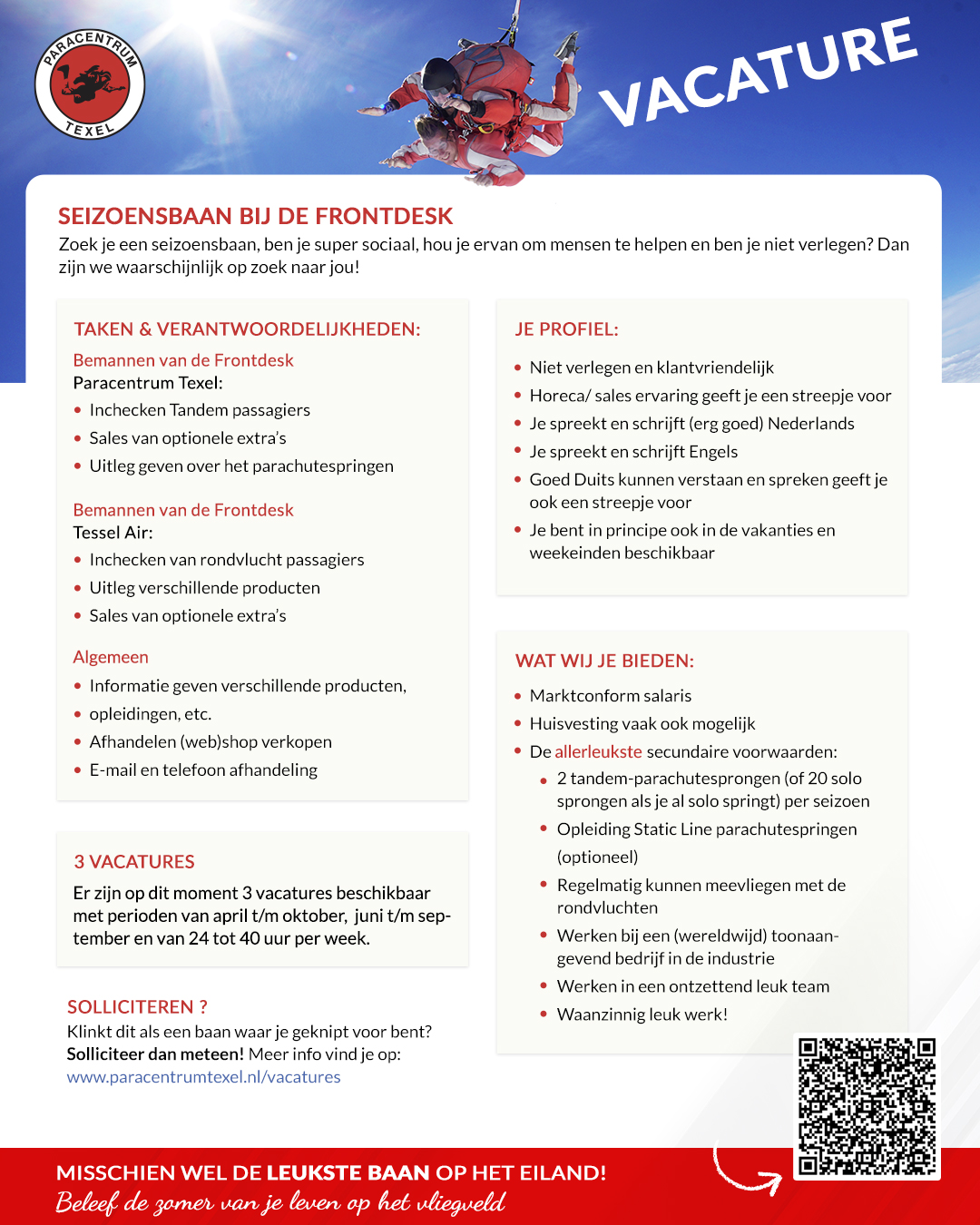 Paracentrum Texel Facebook ad: Vacatures bij Paracentrum Texel