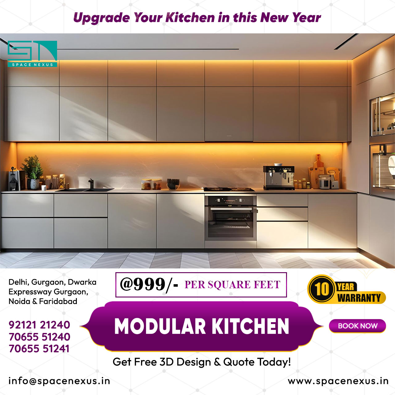Space Nexus Facebook ad: Redefine your interiors with luxury modular kitchens…