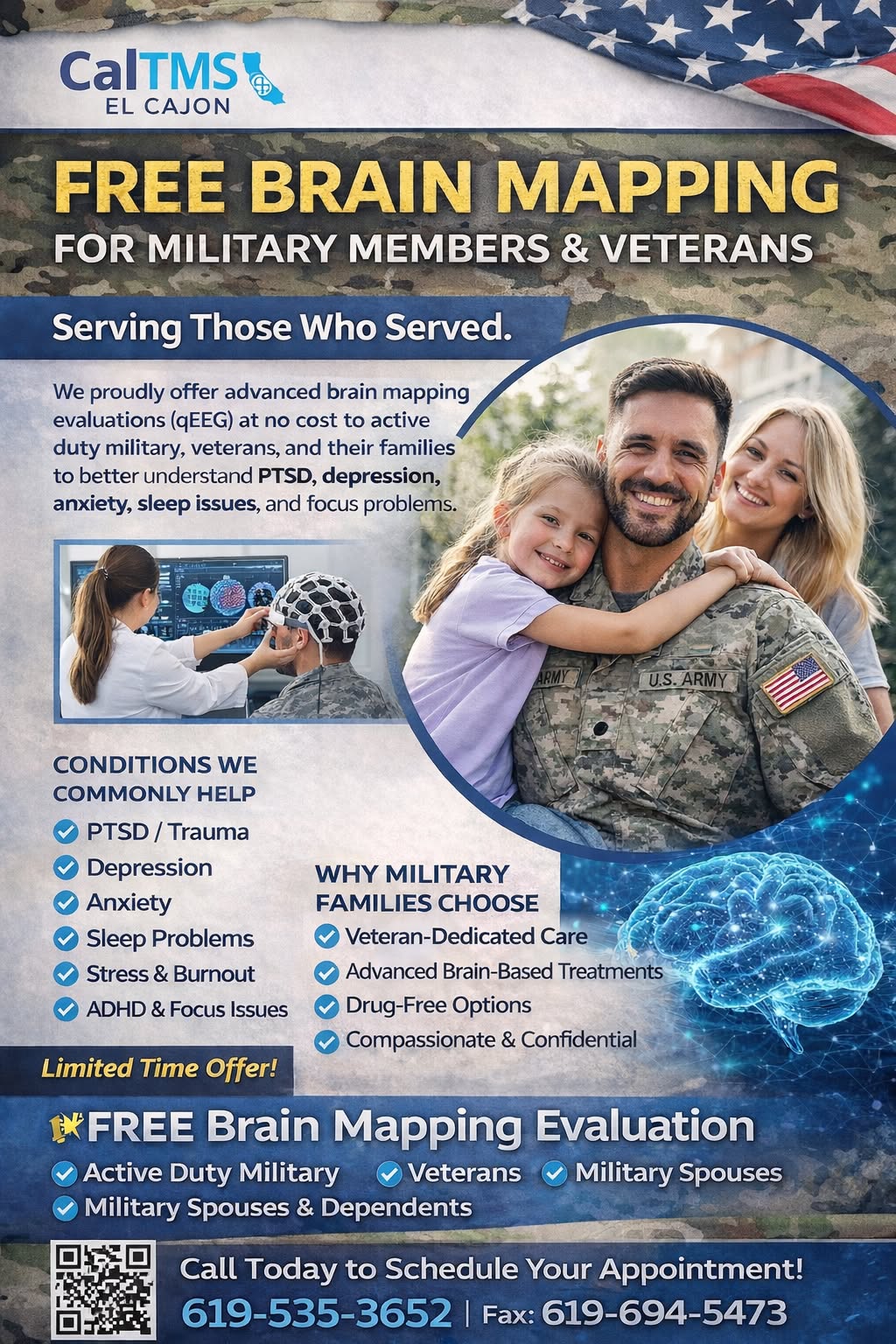 Cal TMS El Cajon Facebook ad: Find out if you qualify for non-invasive TMS treatments…