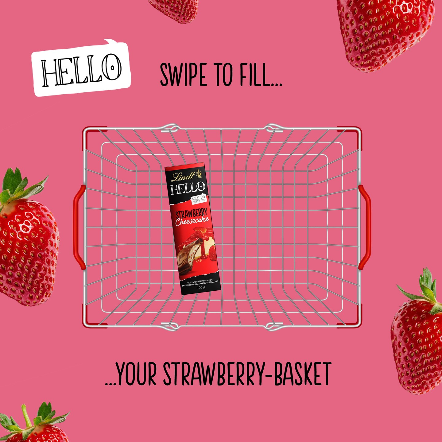 Lindt HELLO Facebook ad: HELLO, STRAWBERRY SEASON!