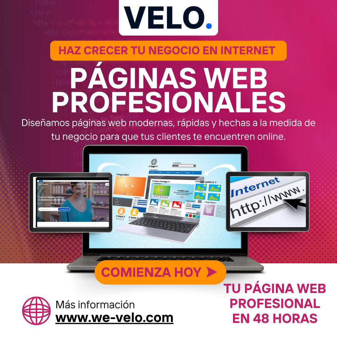 VELO Facebook ad: Haz crecer tu negocio en internet.
