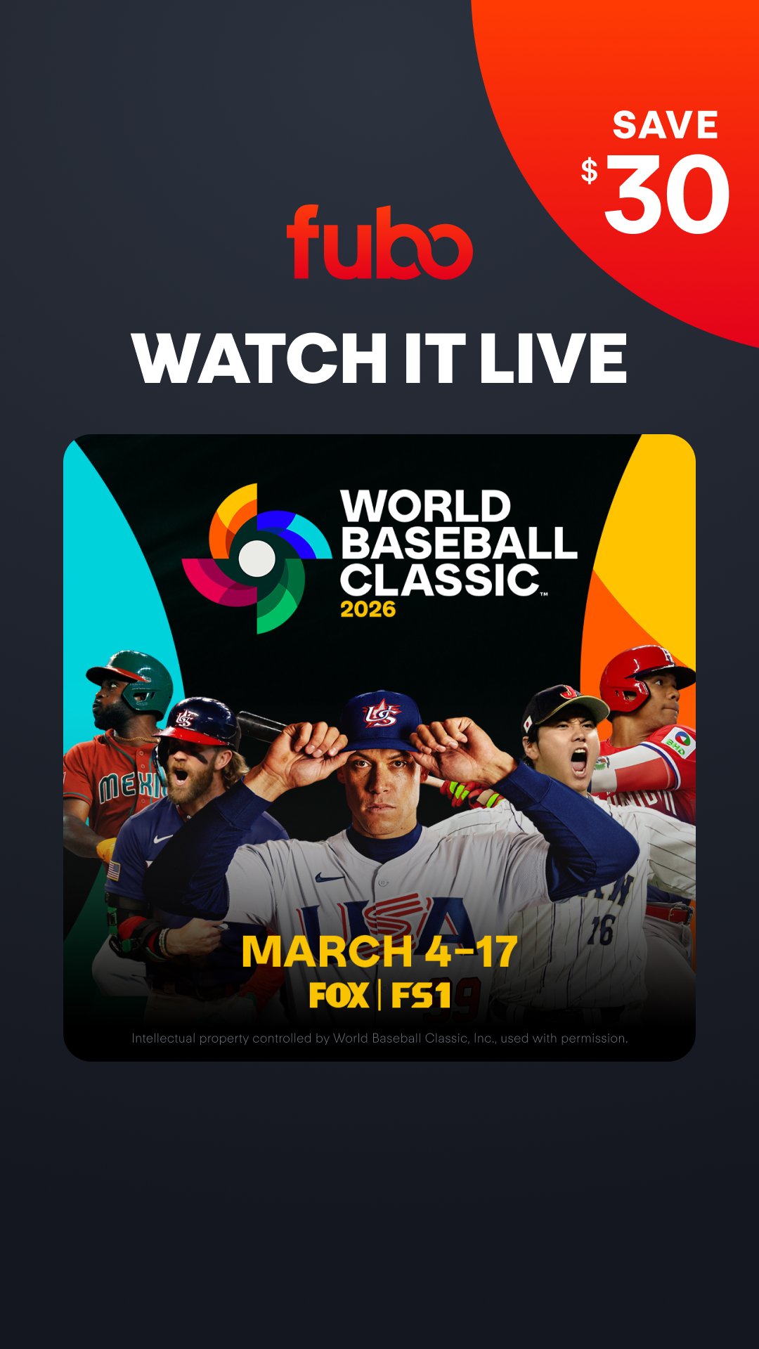 Fubo Facebook ad from Mar 4, 2026