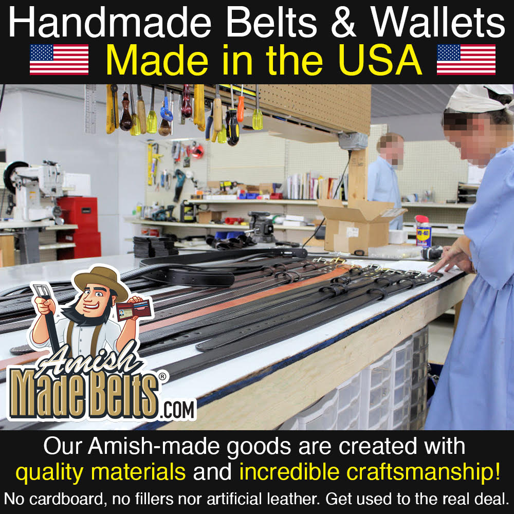 Amish Made Belts Facebook ad: Proudly Made in the USA