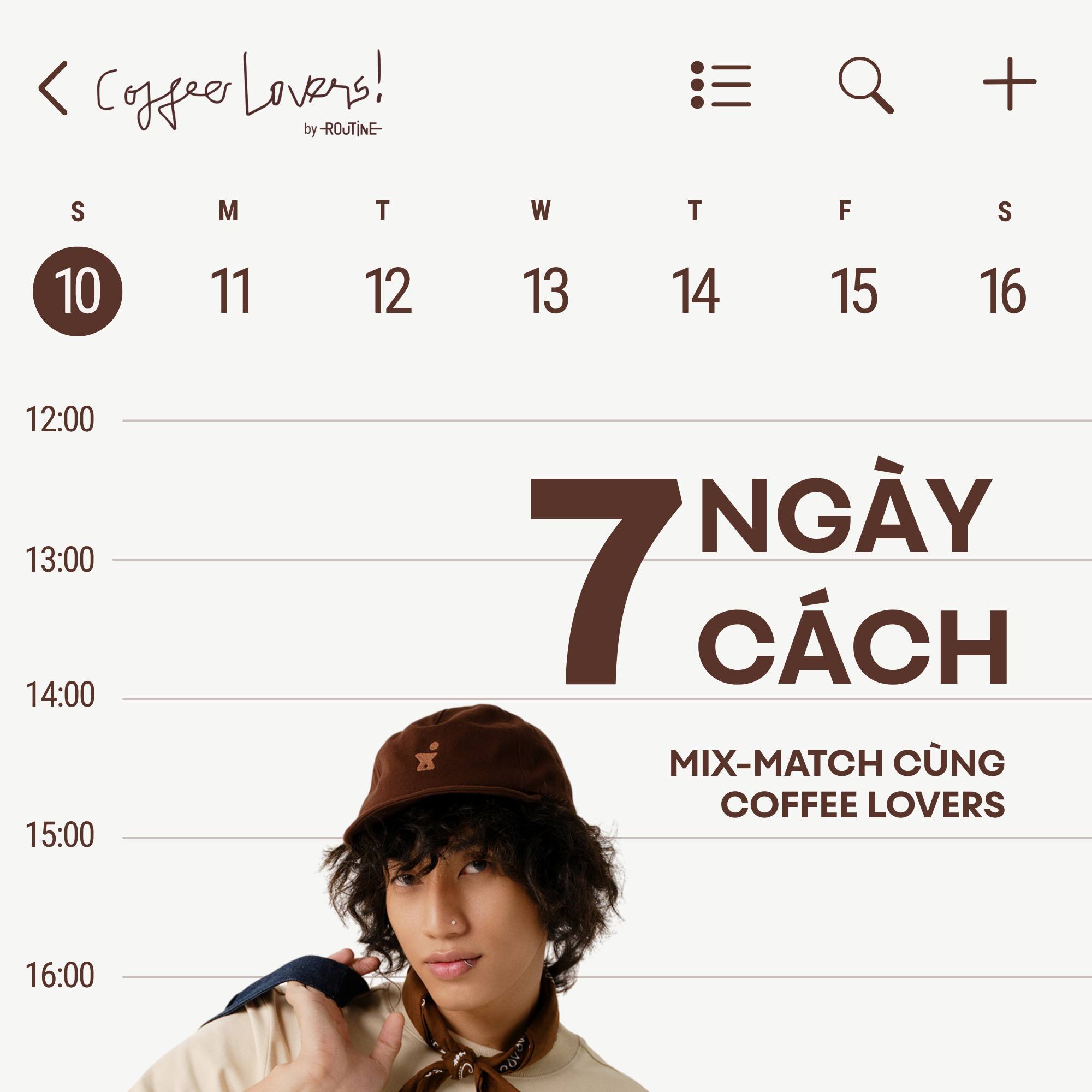 Coffee Lovers Universe Facebook ad: 7 ngày - 7 kiểu mix & match…
