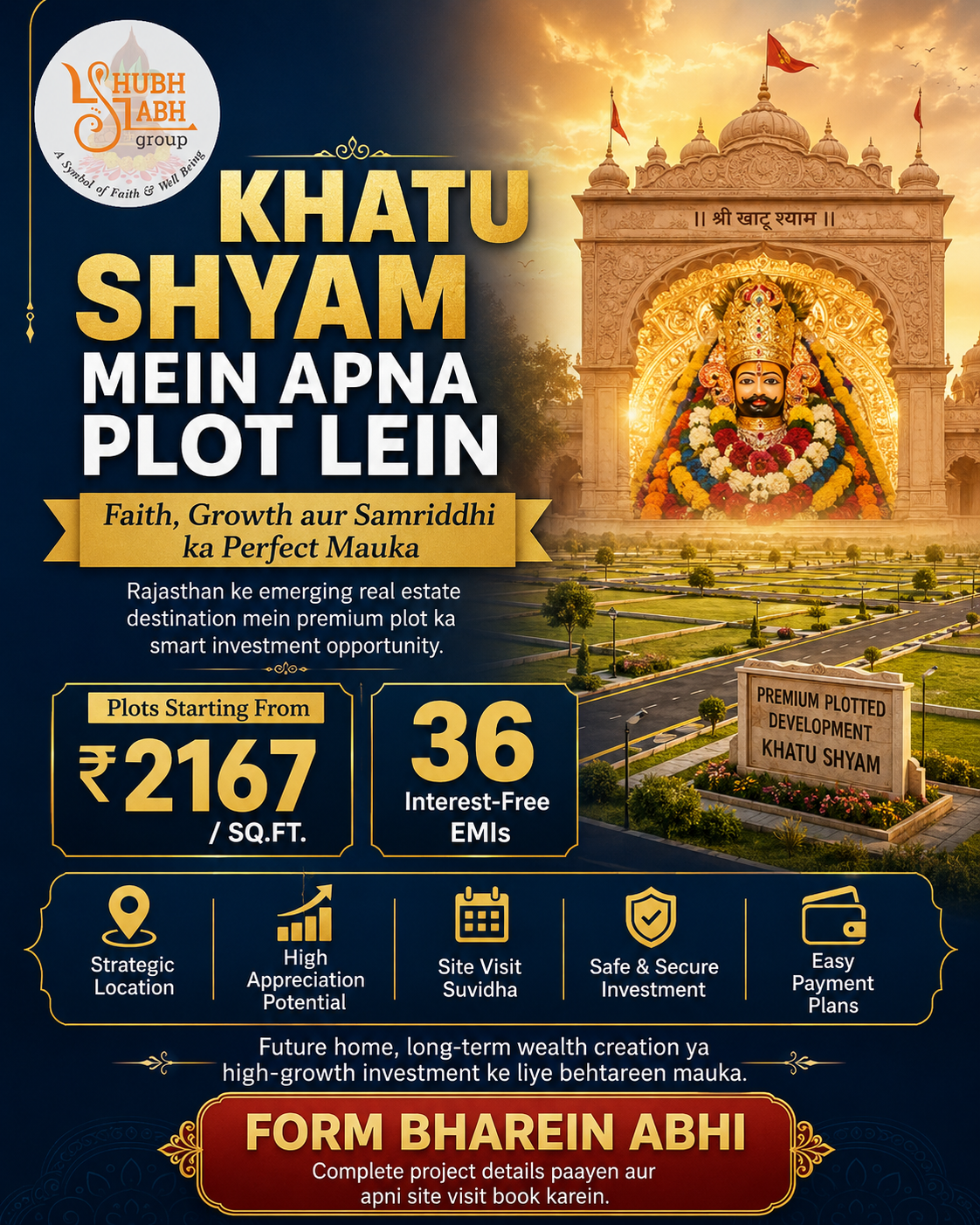 SHUBH LABH GROUP Facebook ad: Khatu Shyam में अपना Plot Own करें, सिर्फ ₹2167/sq.ft. से!