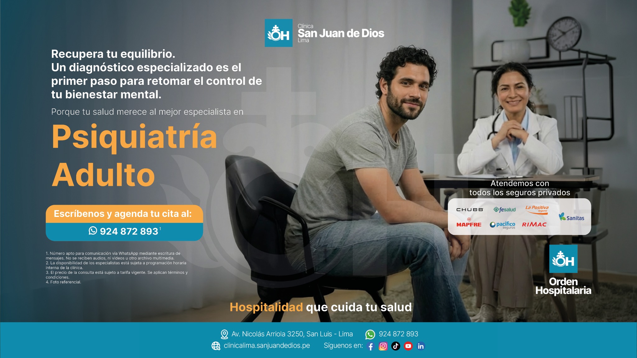 Clínica San Juan de Dios Lima Facebook ad from May 22, 2026