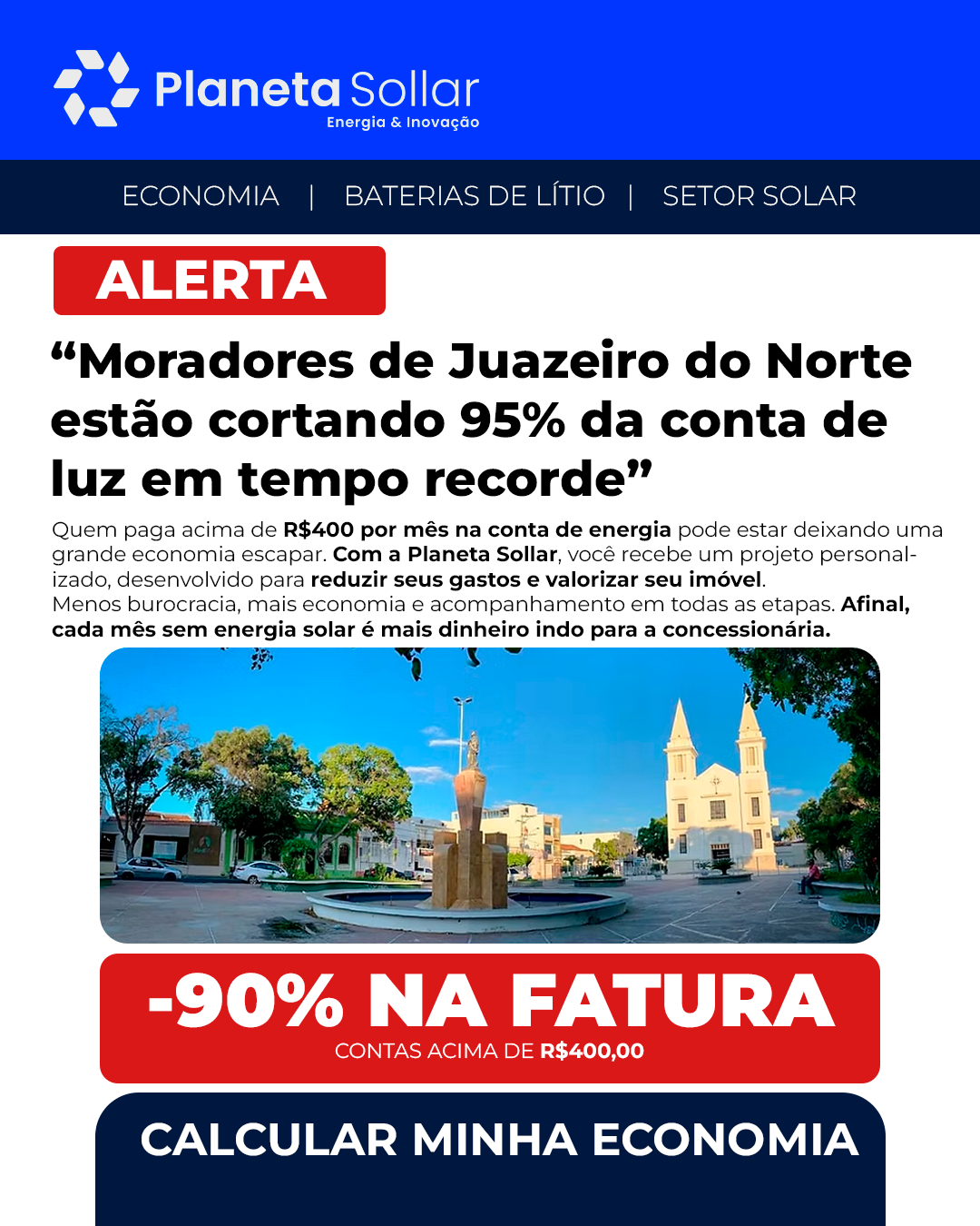 Planeta Sollar Facebook ad: Toque em Saiba Mais e fale com um especialista!