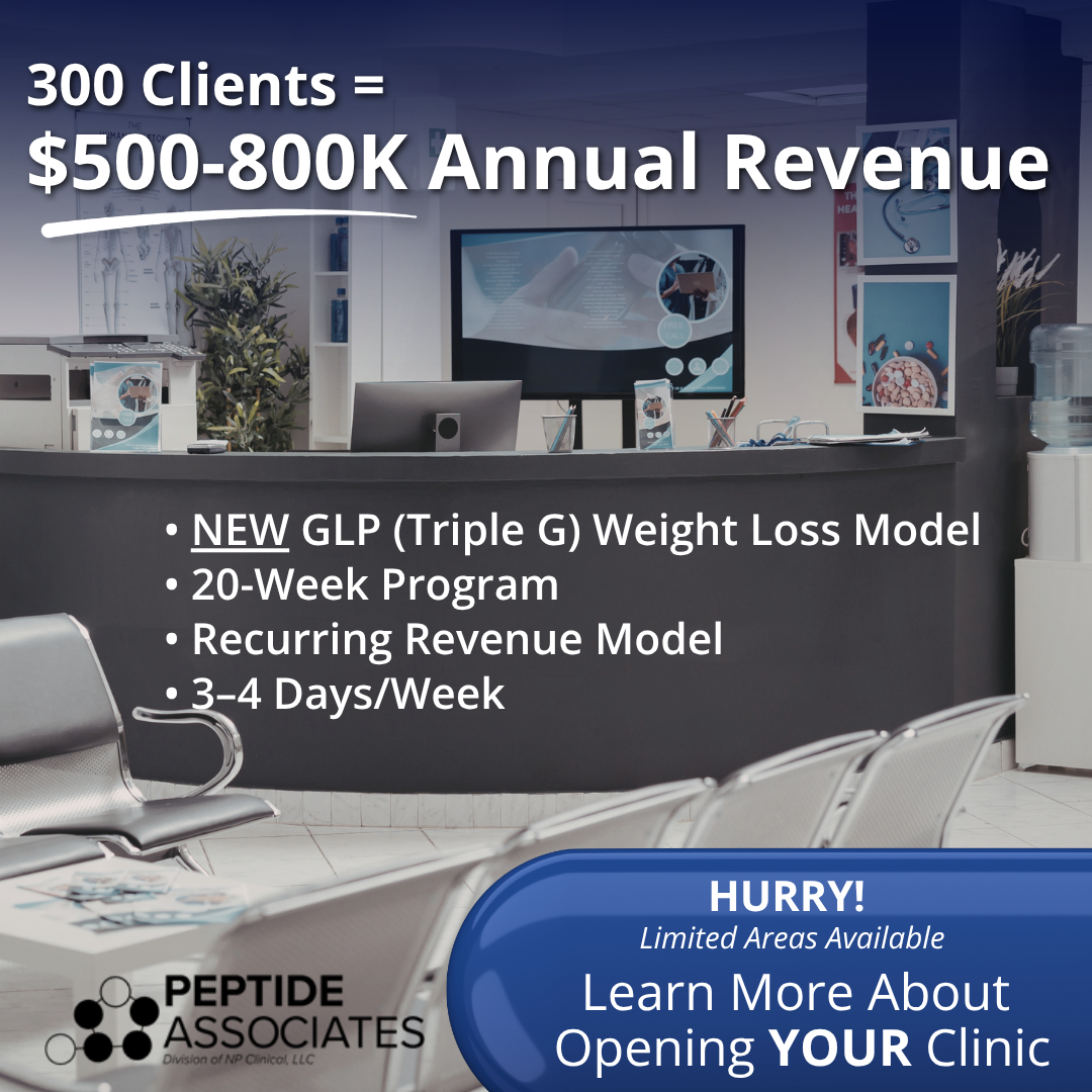 Peptide Associates Facebook ad: Own a Turn-Key Weight Loss Clinic, No Medical Background…