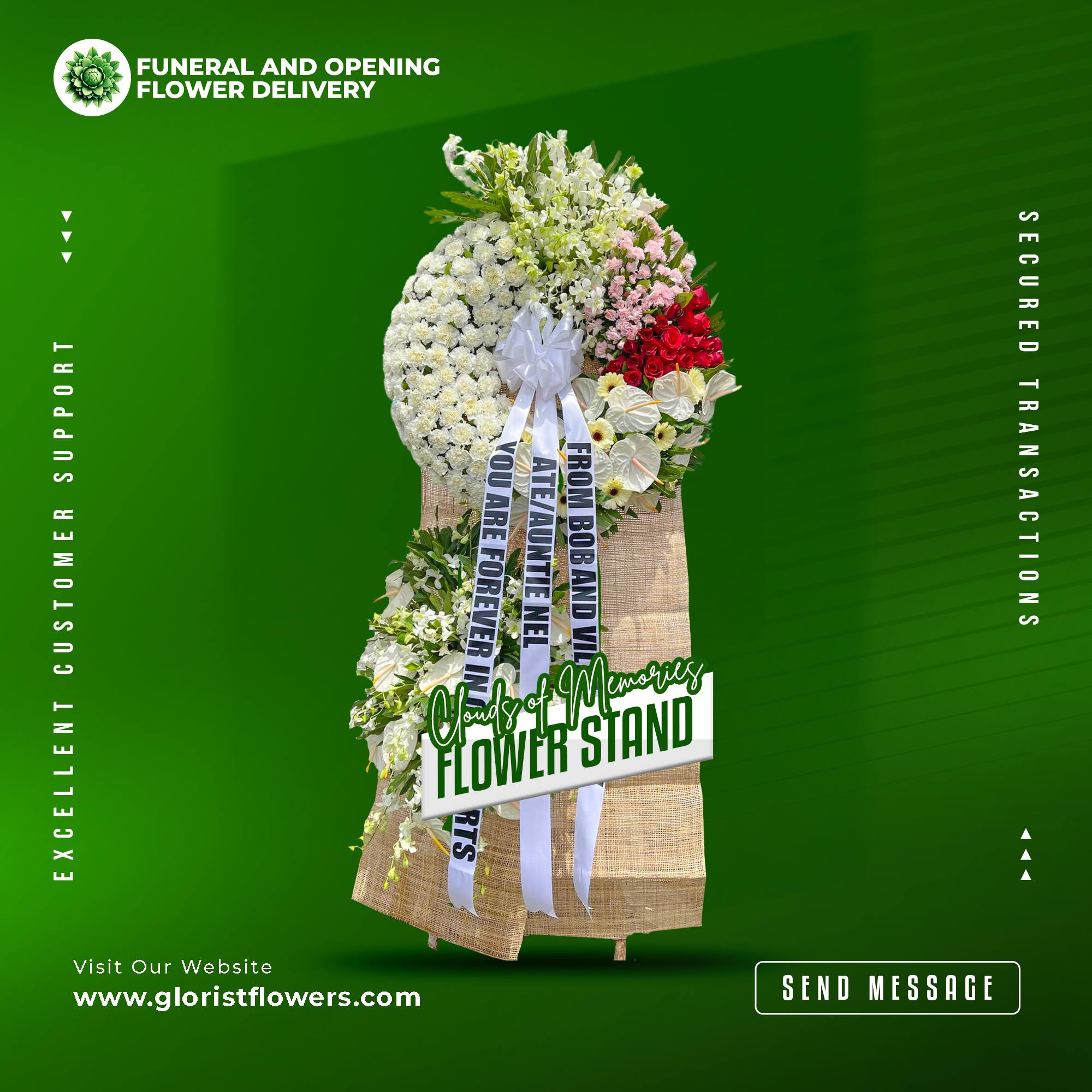 Glorist Flower Shop Facebook ad: Express your heartfelt condolences with our elegant Funeral…