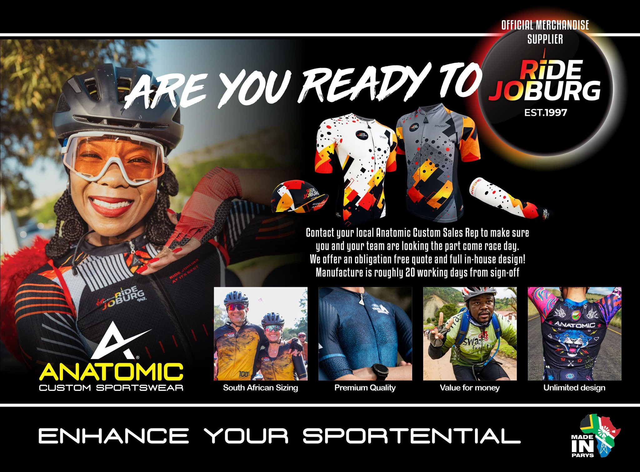 Anatomic Sportswear Facebook ad: Got your club, charity and corporate cycling kit…