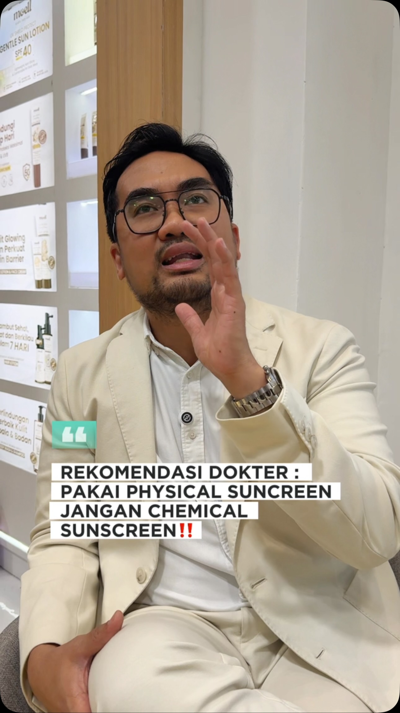 Moell Baby Skincare Facebook ad: JANGAN PAKAIKAN ANAK CHEMICAL SUNSCREEN PAKAIKAN PHYSICAL…