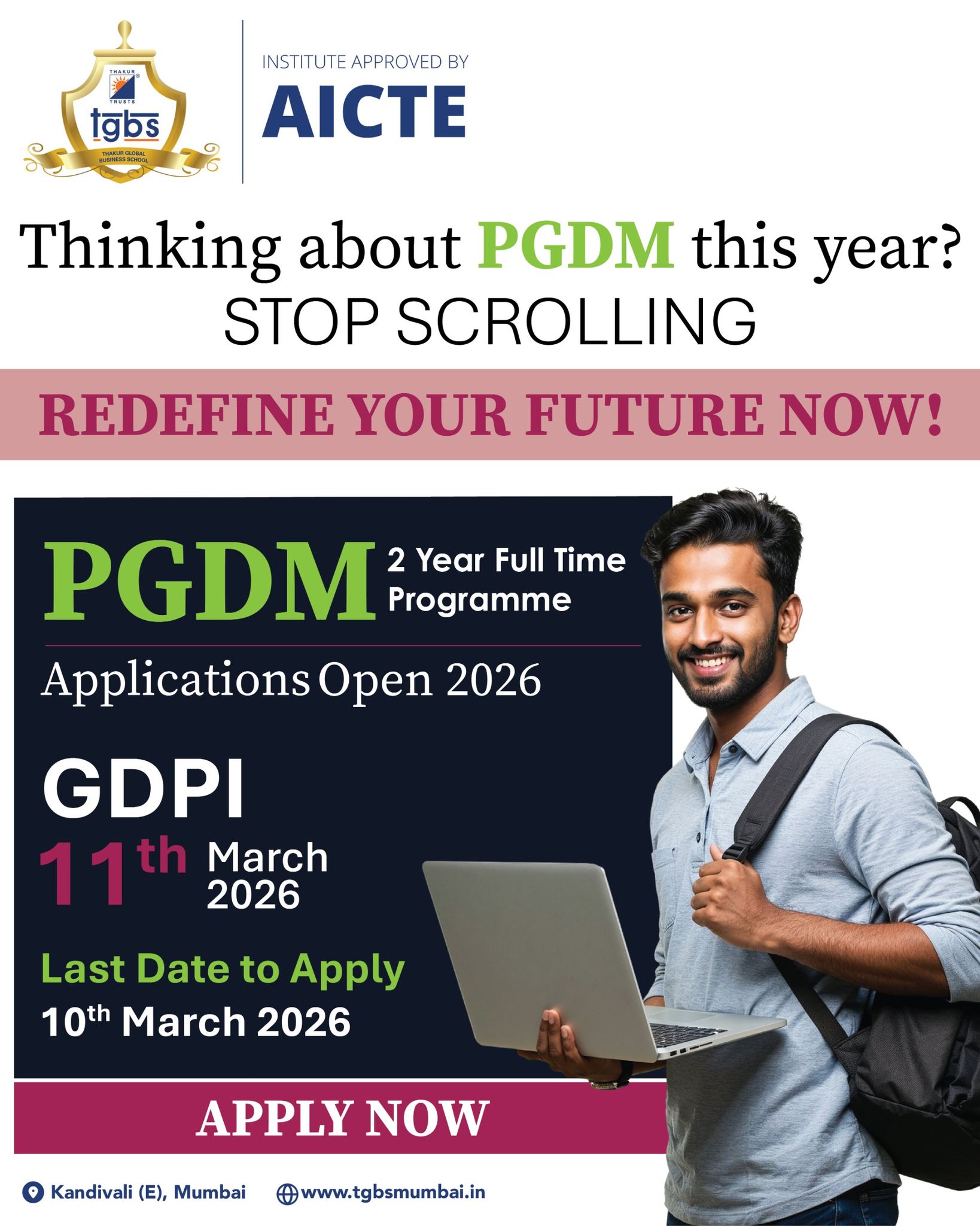 Thakur Global Business School Facebook ad