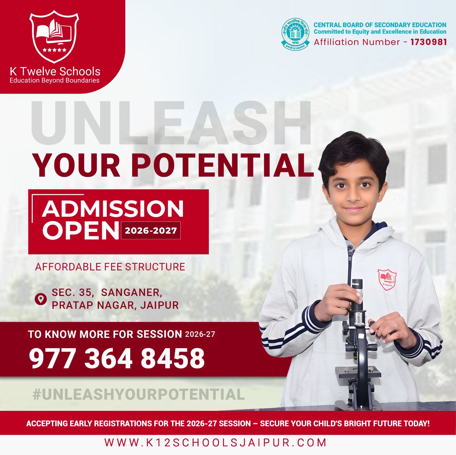 K12 Schools Jaipur Facebook ad: Admission Open 2025-26