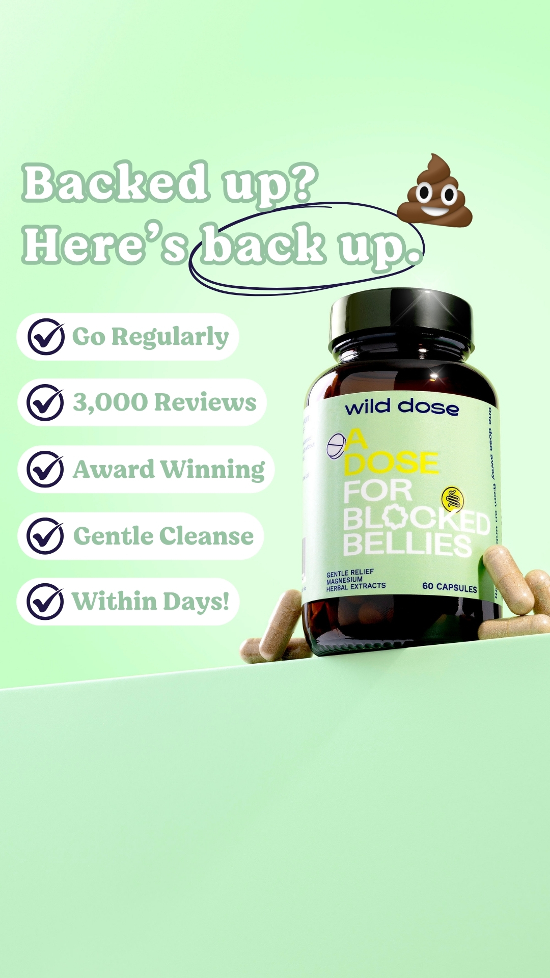 Wild Dose Facebook ad: Bye bye constipation