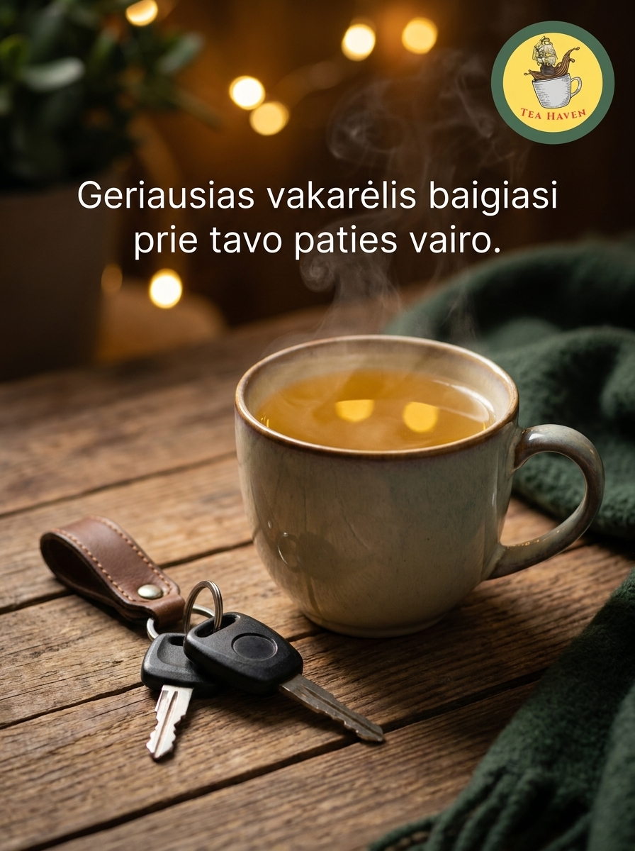Tea Haven Facebook ad: 0.00 promilių. Vairuok drąsiai.