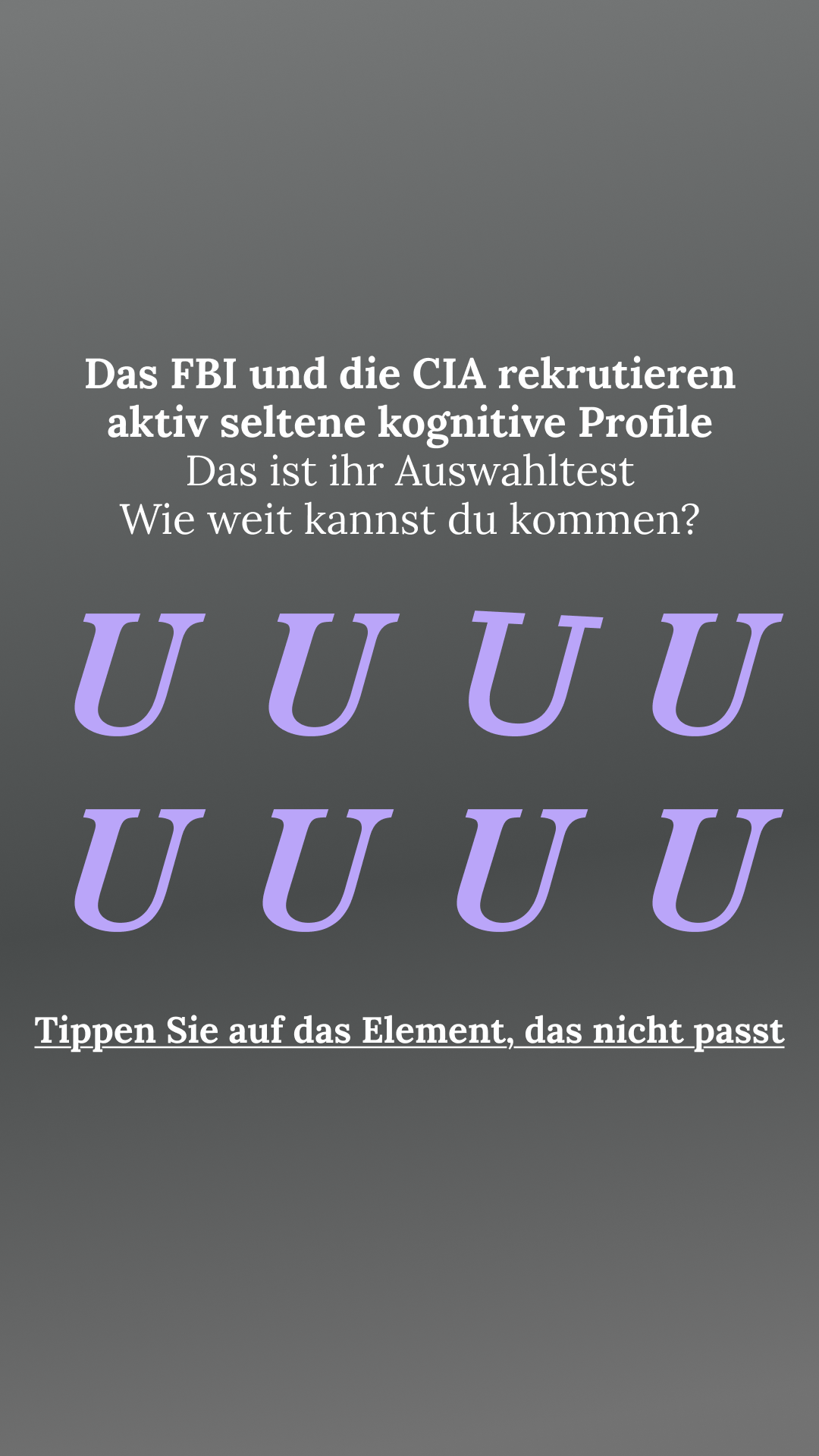 International IQ test Facebook ad