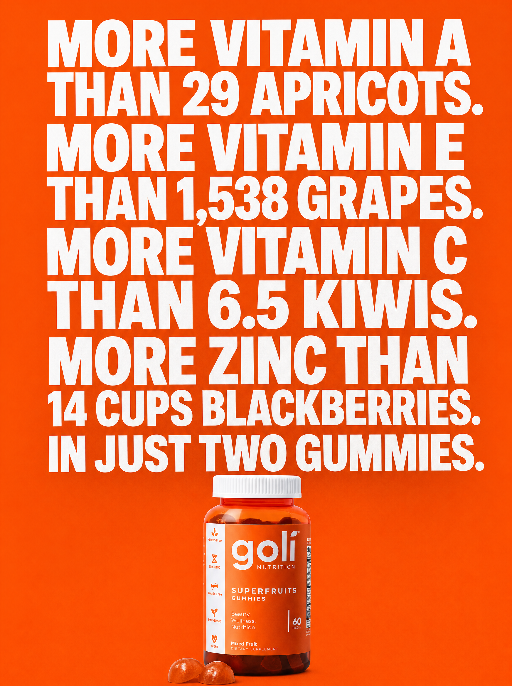 Goli Facebook ad: $50 of Fruit, or Two Gummies?