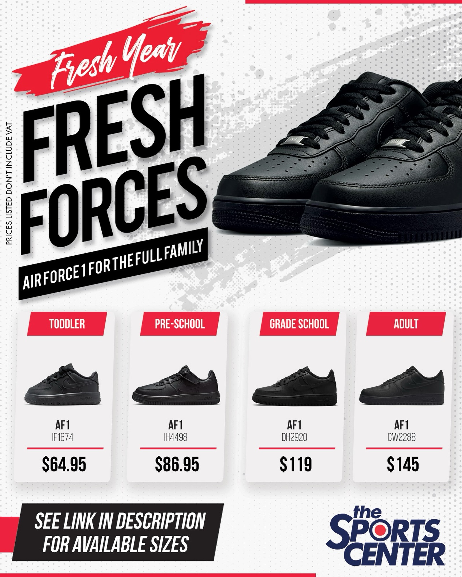 The Sports Center Facebook ad: Nike AF1 Full Family