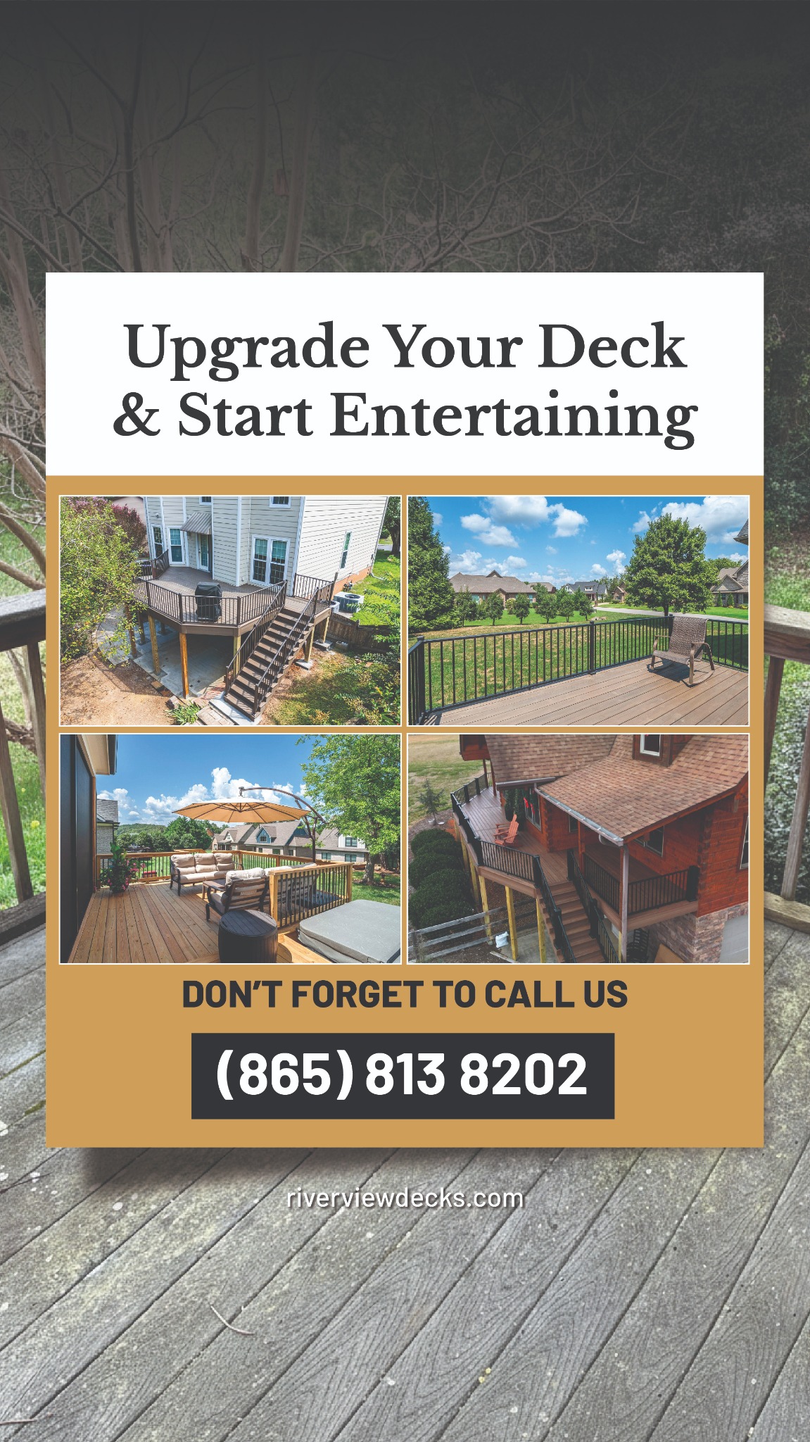Riverview Decks Facebook ad from May 8, 2026