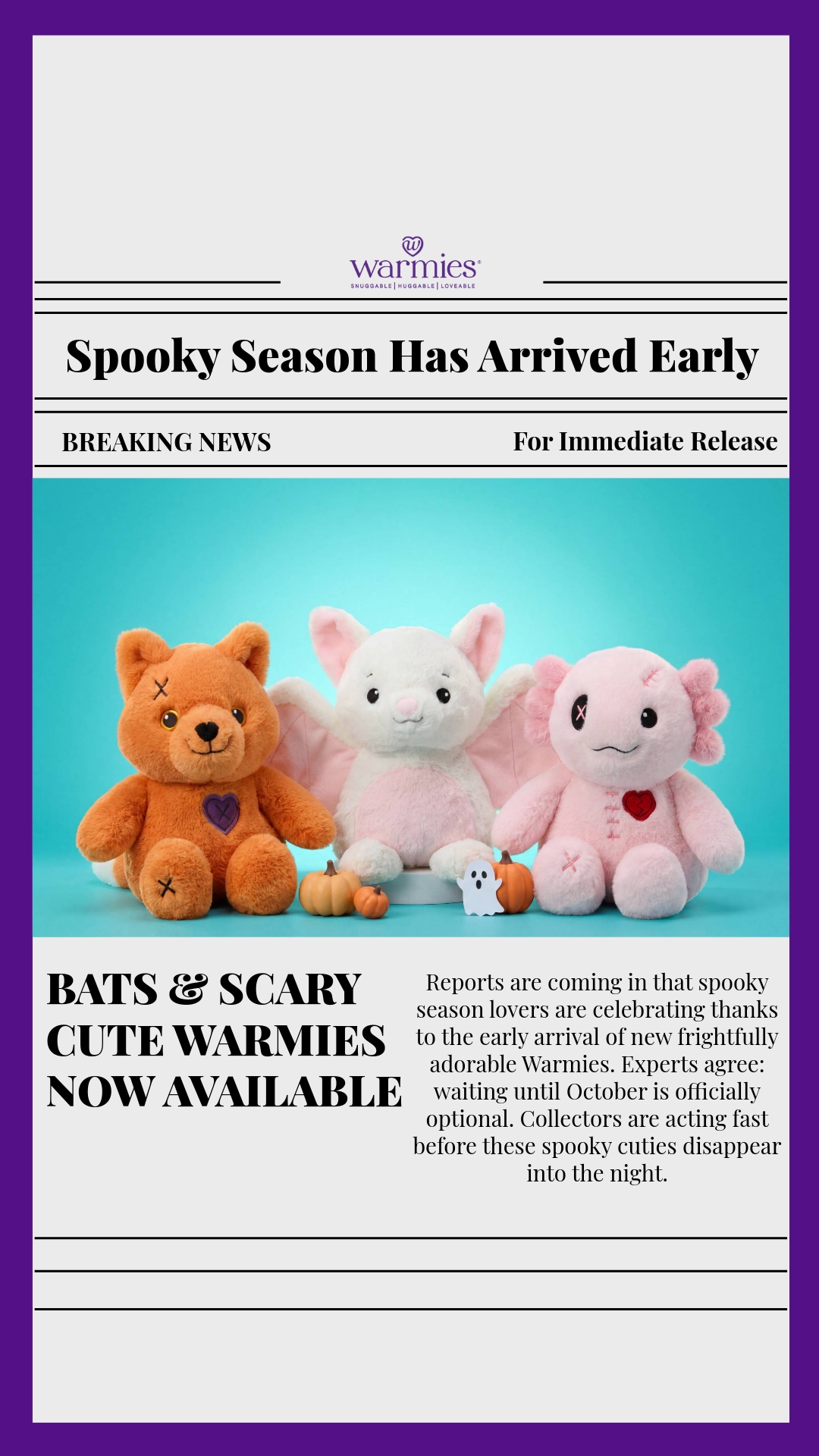 Warmies USA Facebook ad