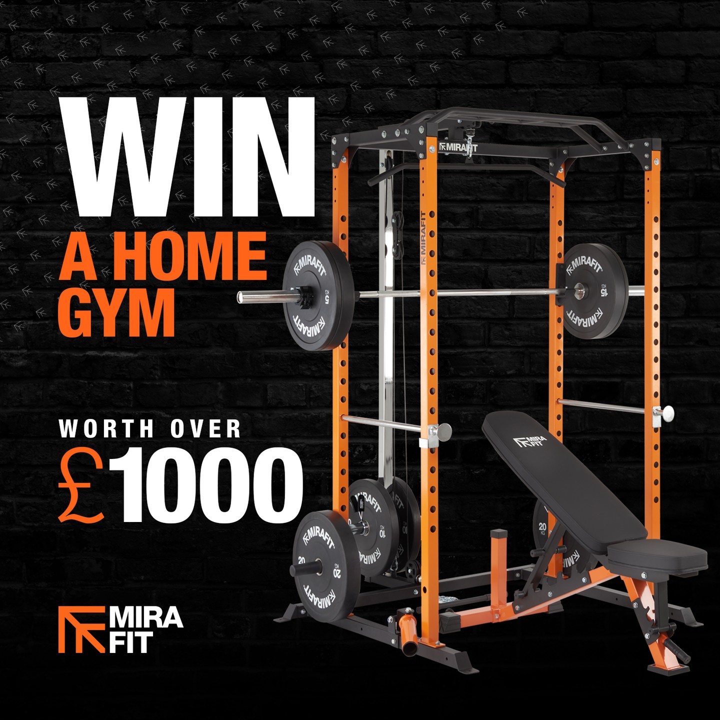 Mirafit Facebook ad: GIVEAWAY WIN A HOME GYM WORTH OVER £1000!