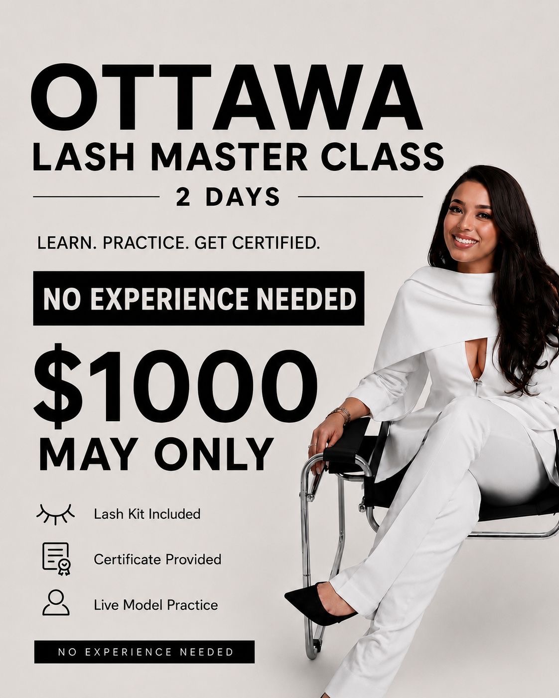 Lashed Ottawa Facebook ad: Learn Lashes in 2 Days & Save $500