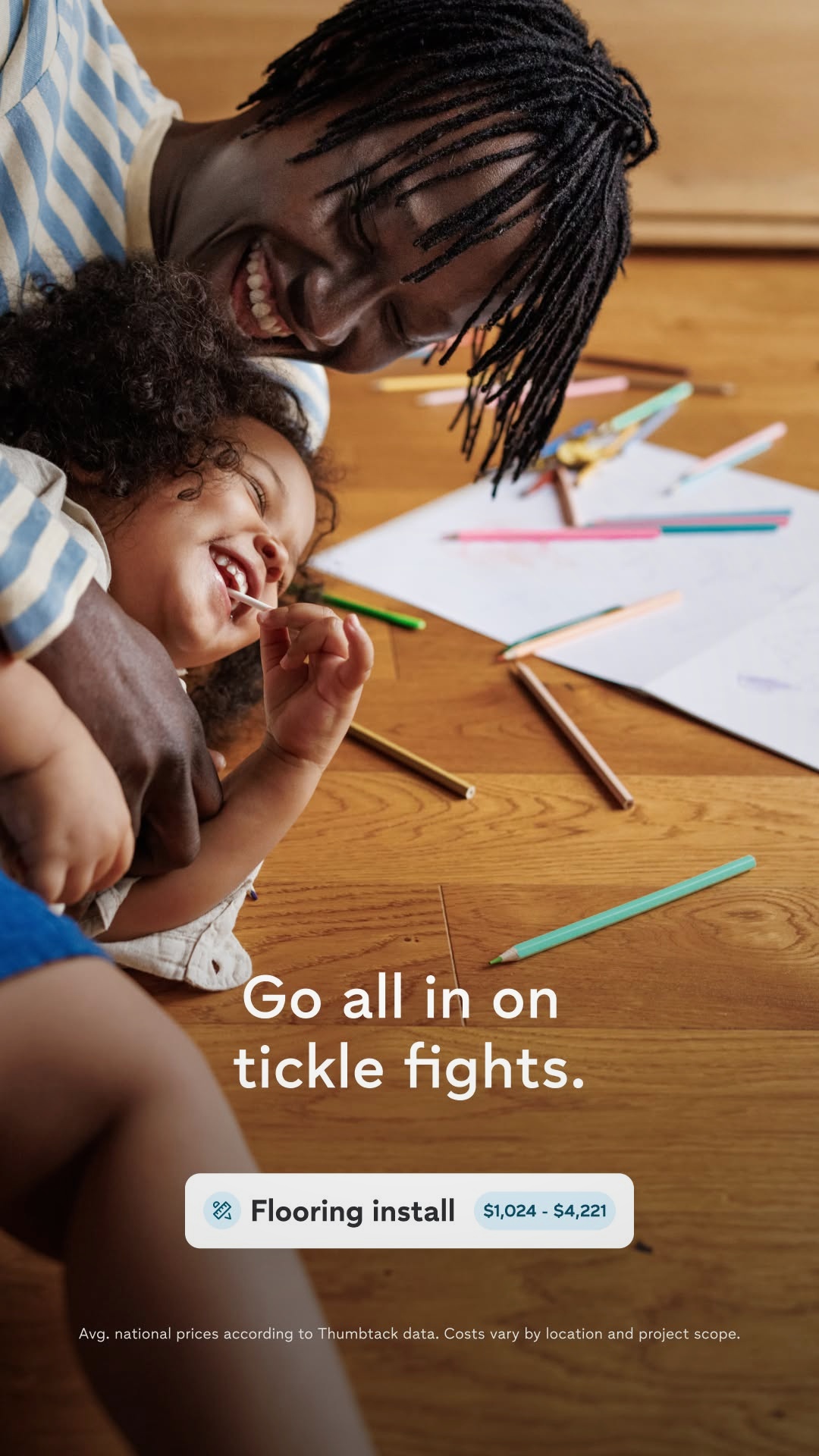 Thumbtack Facebook ad: Find flooring pros.