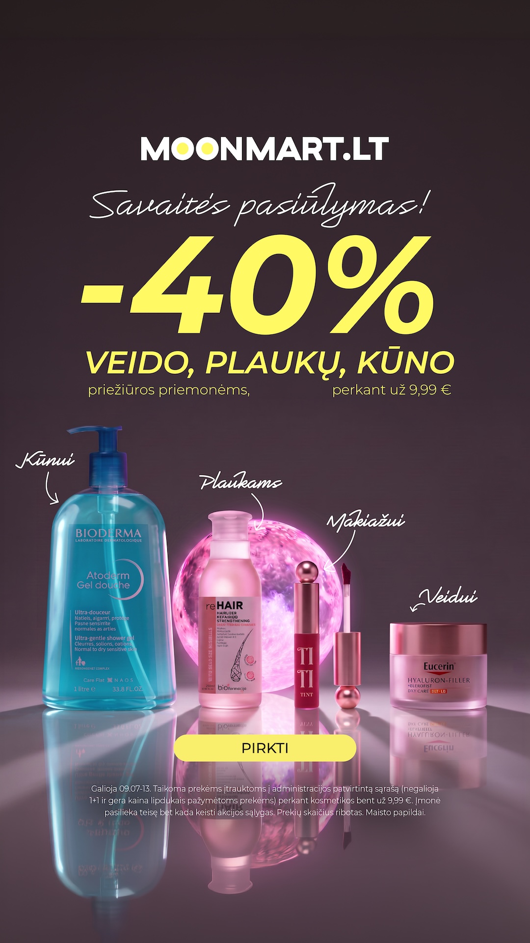 Moonmart LT Facebook ad: -40% visai KOSMETIKAI