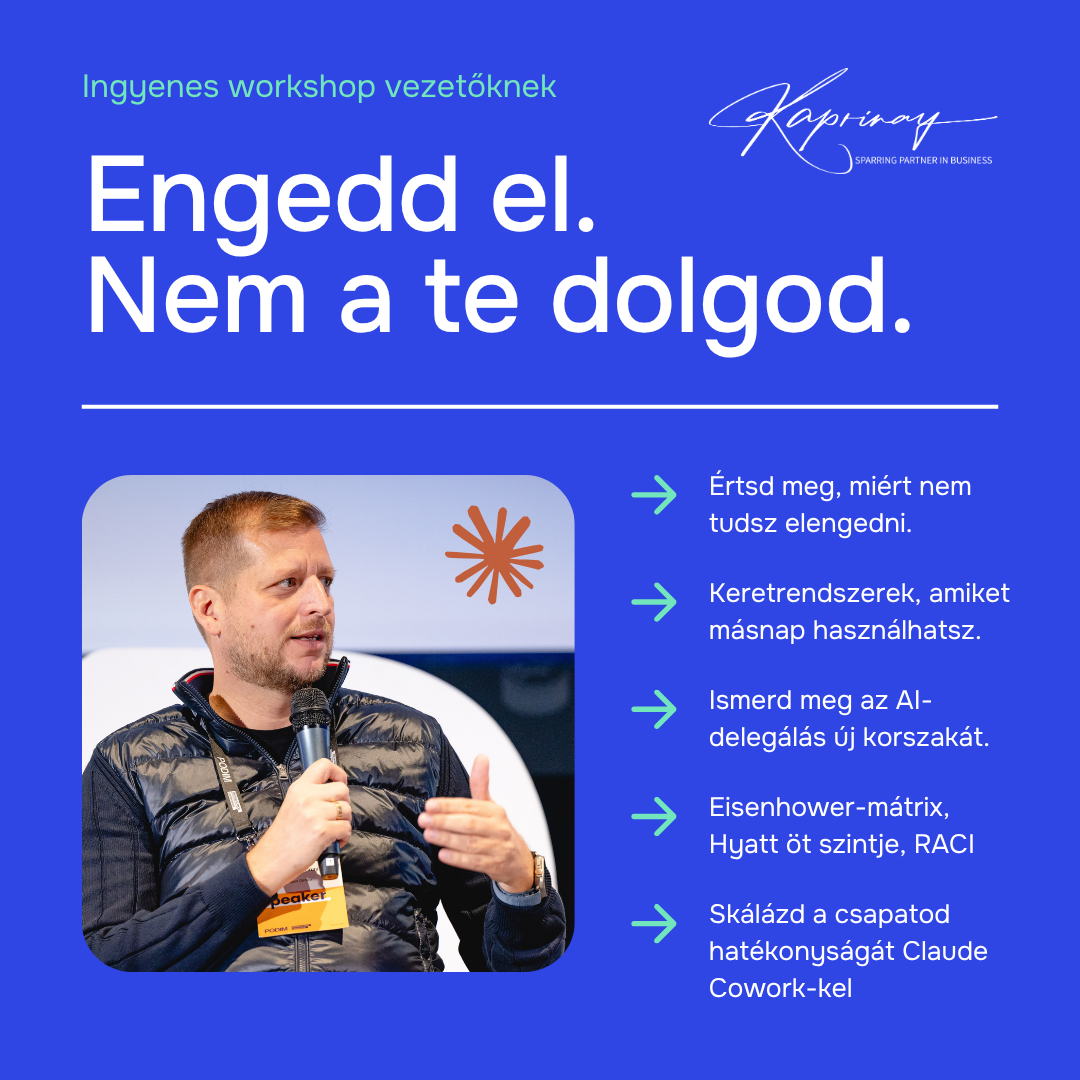 Kaprinay.com - Sparring Partner in Business Facebook ad: Ne félj delegálni! Ne félj fejlődni!