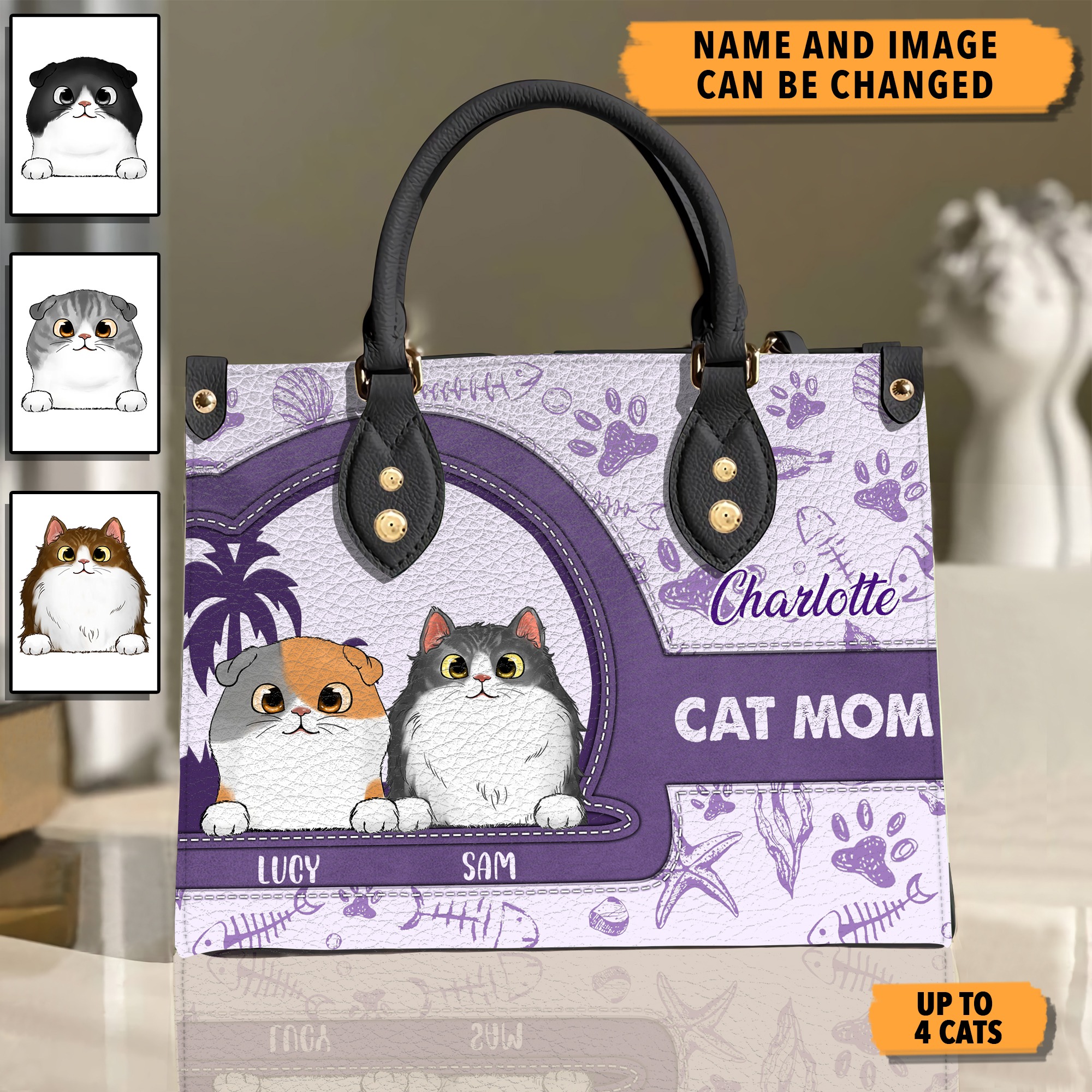 Best Personalized Gifts - BMGifts Facebook ad: Cat Mom Cat Personalized Leather Handbag, Personalized…